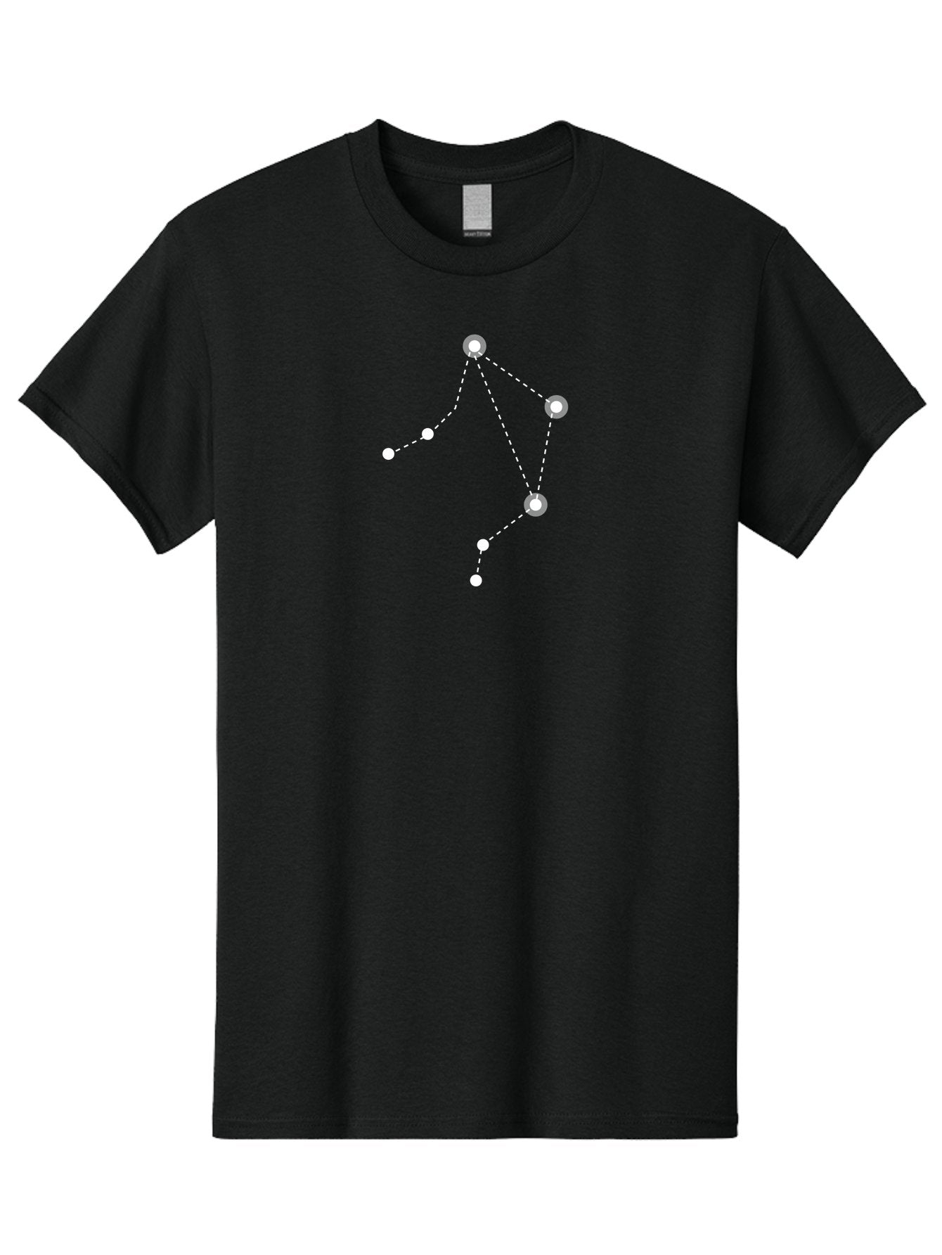 Constellation-3 Men'S Graphic Tee, 100% Cotton, Comfortable Casual Summer Wear, Machine Washable, Constellation Pattern, Stars Connected By Dotted Lines, White Stars, Celestial Map, Astronomy Symbol, Night Sky Representation, Simple Graphics, Aac282