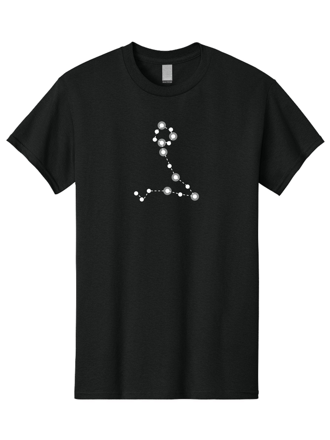 Constellation-4 Men'S Graphic Tee, 100% Cotton, Comfortable Casual Summer Wear, Machine Washable, Glowing White Number 7, Dotted Line Pattern, White Dots, Modern Design, Minimalist Style, Digital Art, Abstract Shape, Numeric Symbol Aac283