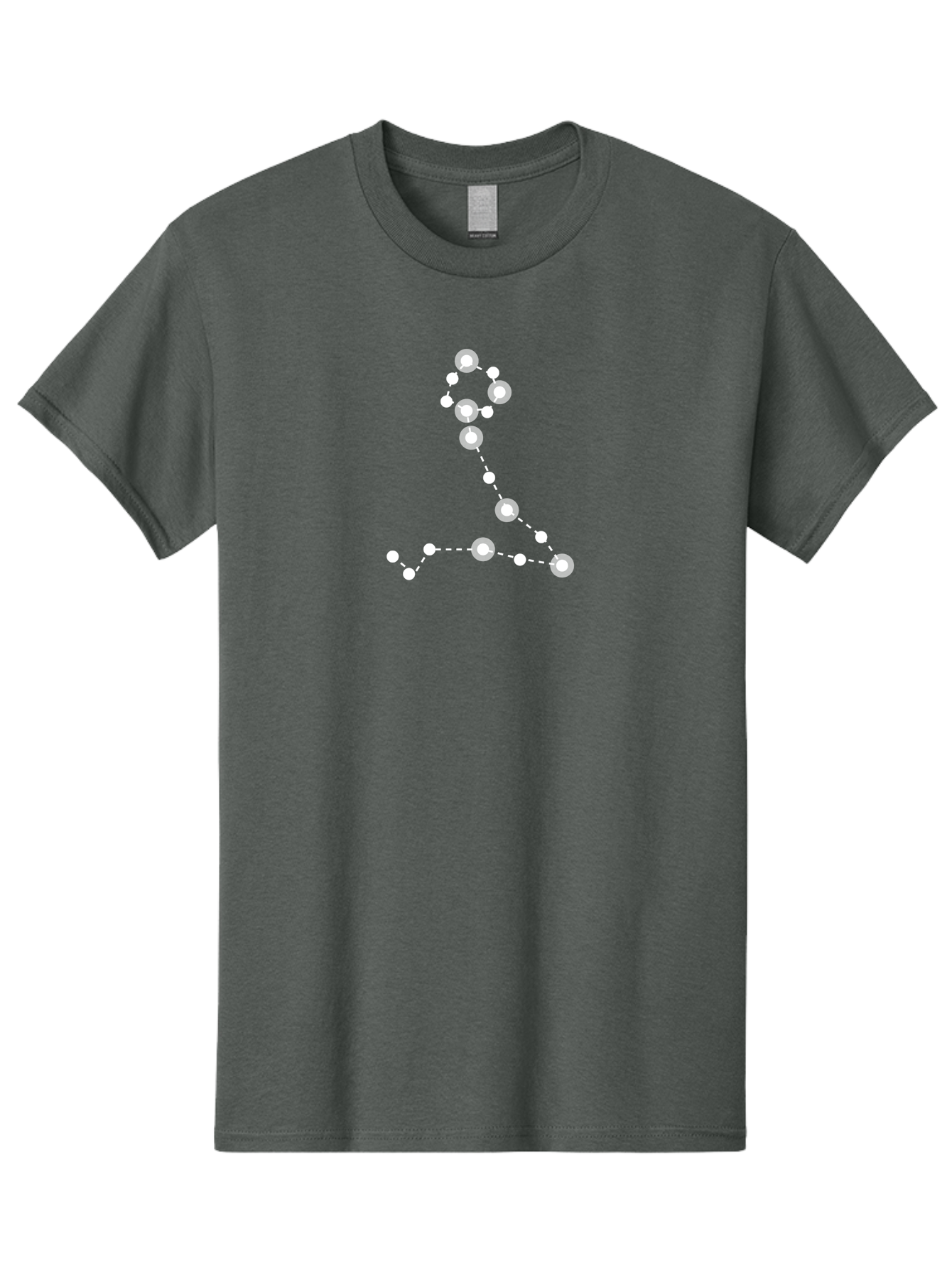 Constellation-4 Men'S Graphic Tee, 100% Cotton, Comfortable Casual Summer Wear, Machine Washable, Glowing White Number 7, Dotted Line Pattern, White Dots, Modern Design, Minimalist Style, Digital Art, Abstract Shape, Numeric Symbol Aac283 17