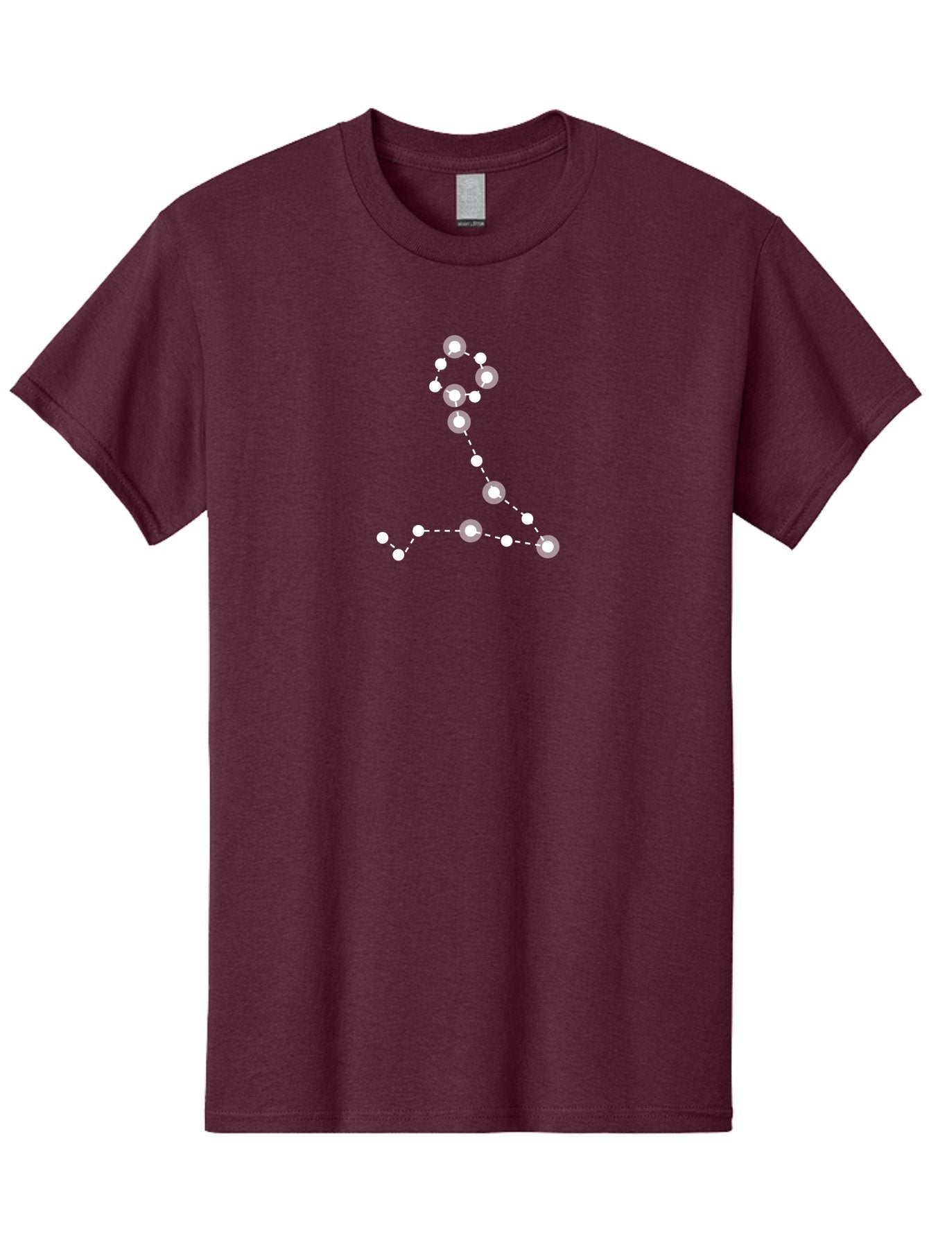Constellation-4 Men'S Graphic Tee, 100% Cotton, Comfortable Casual Summer Wear, Machine Washable, Glowing White Number 7, Dotted Line Pattern, White Dots, Modern Design, Minimalist Style, Digital Art, Abstract Shape, Numeric Symbol Aac283 12