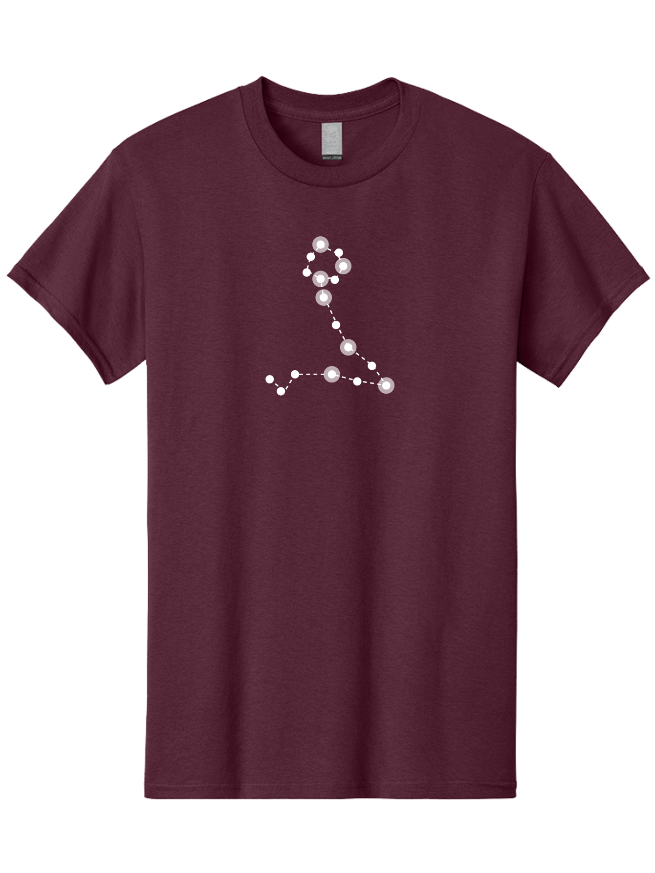 Constellation-4 Men'S Graphic Tee, 100% Cotton, Comfortable Casual Summer Wear, Machine Washable, Glowing White Number 7, Dotted Line Pattern, White Dots, Modern Design, Minimalist Style, Digital Art, Abstract Shape, Numeric Symbol Aac283 5
