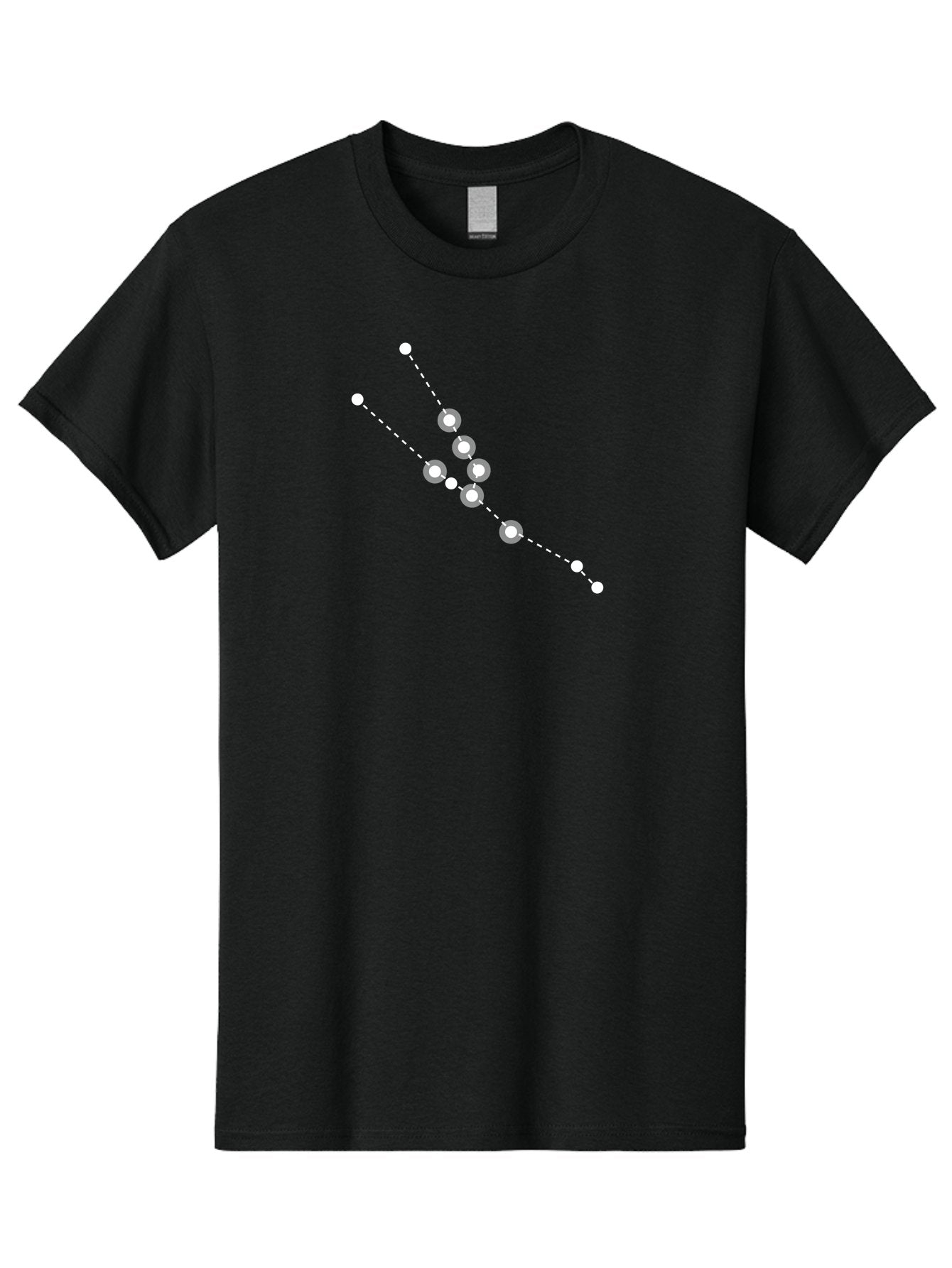 Constellation-5 Men'S Graphic Tee, 100% Cotton, Comfortable Casual Summer Wear, Machine Washable, Dotted Lines, White Dots, Constellation Pattern, Astronomical Illustration, Celestial Navigation, Night Sky Scenery, Stars Aligned Aac284 7