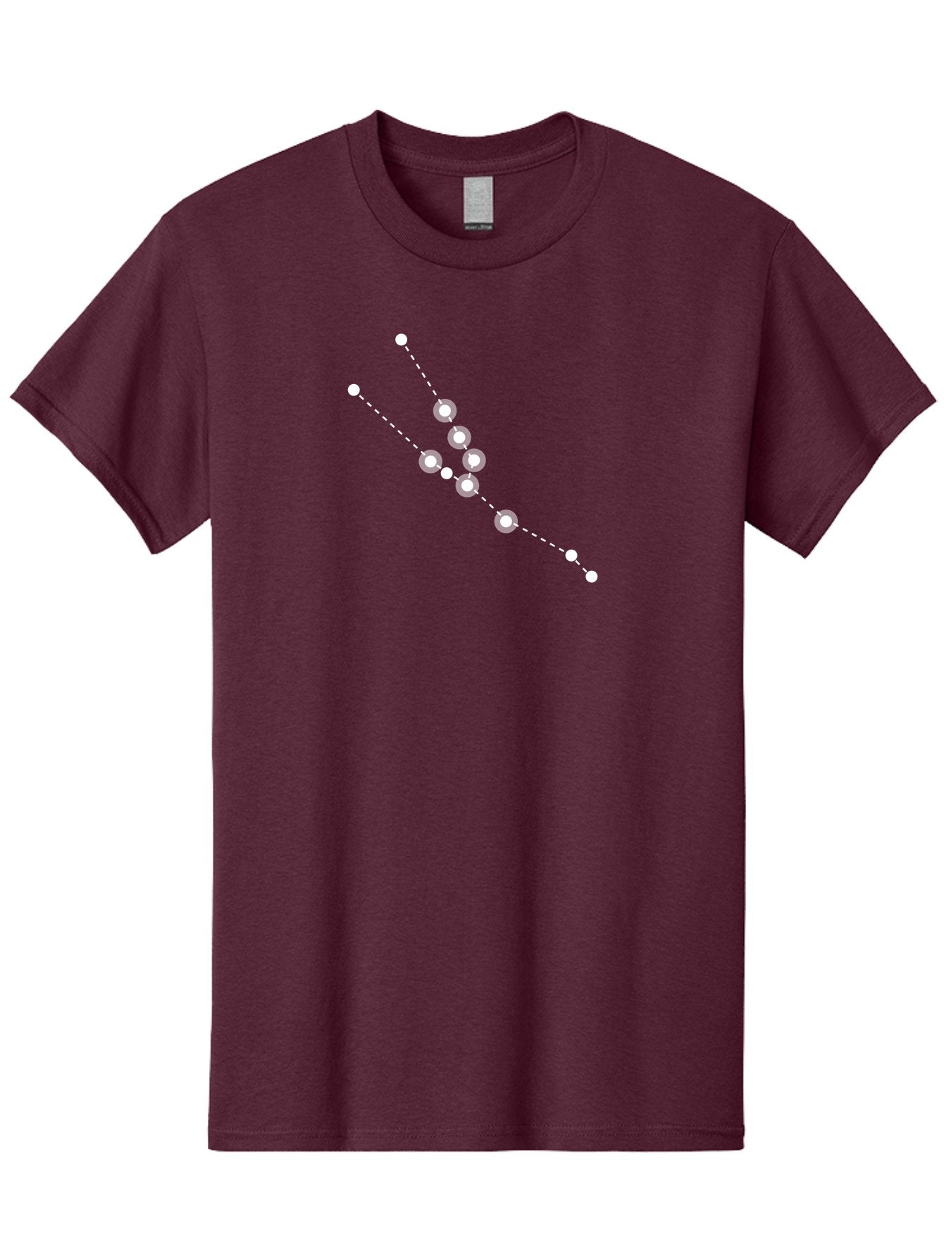 Constellation-5 Men'S Graphic Tee, 100% Cotton, Comfortable Casual Summer Wear, Machine Washable, Dotted Lines, White Dots, Constellation Pattern, Astronomical Illustration, Celestial Navigation, Night Sky Scenery, Stars Aligned Aac284 4