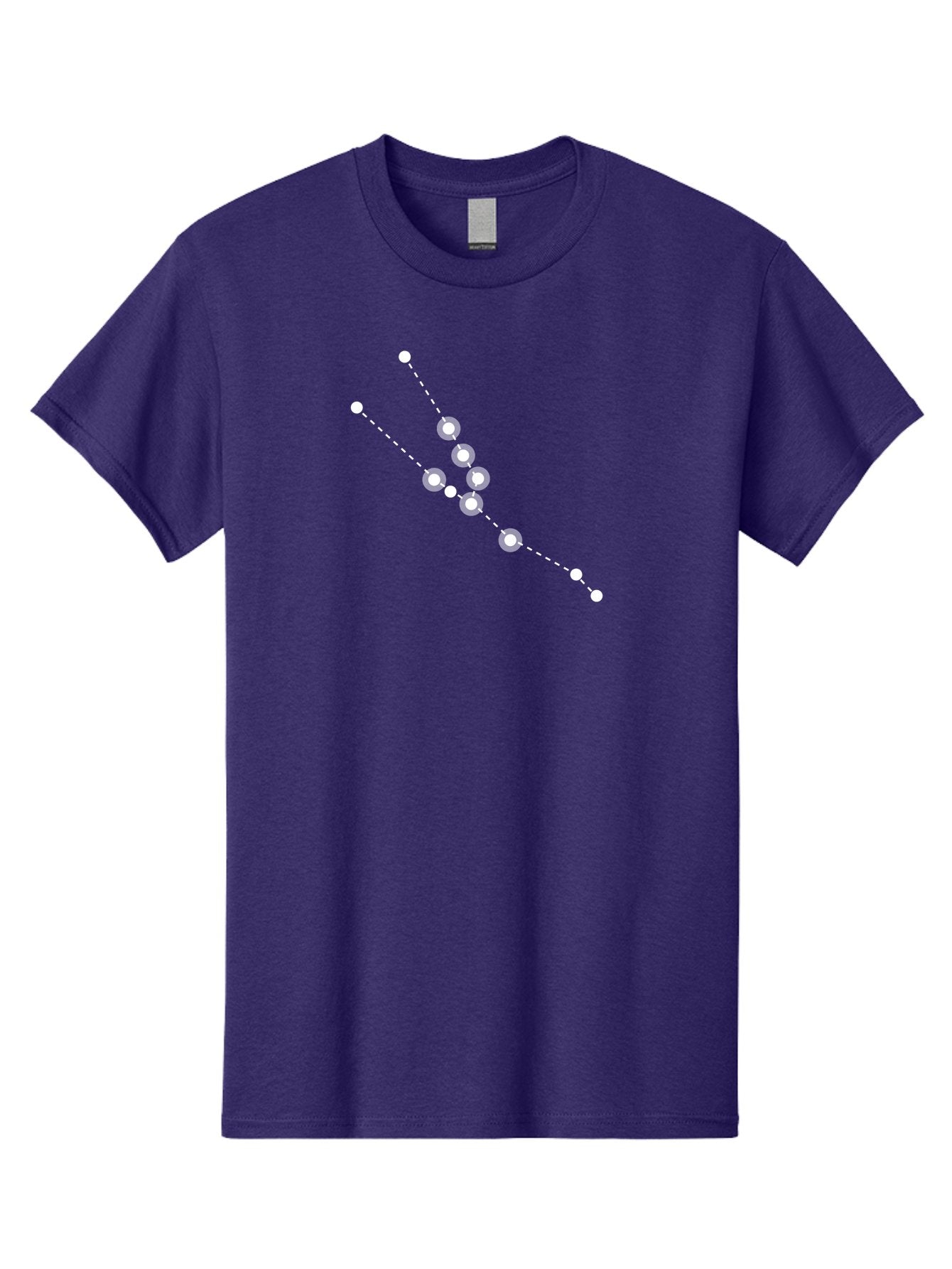 Constellation-5 Men'S Graphic Tee, 100% Cotton, Comfortable Casual Summer Wear, Machine Washable, Dotted Lines, White Dots, Constellation Pattern, Astronomical Illustration, Celestial Navigation, Night Sky Scenery, Stars Aligned Aac284 6