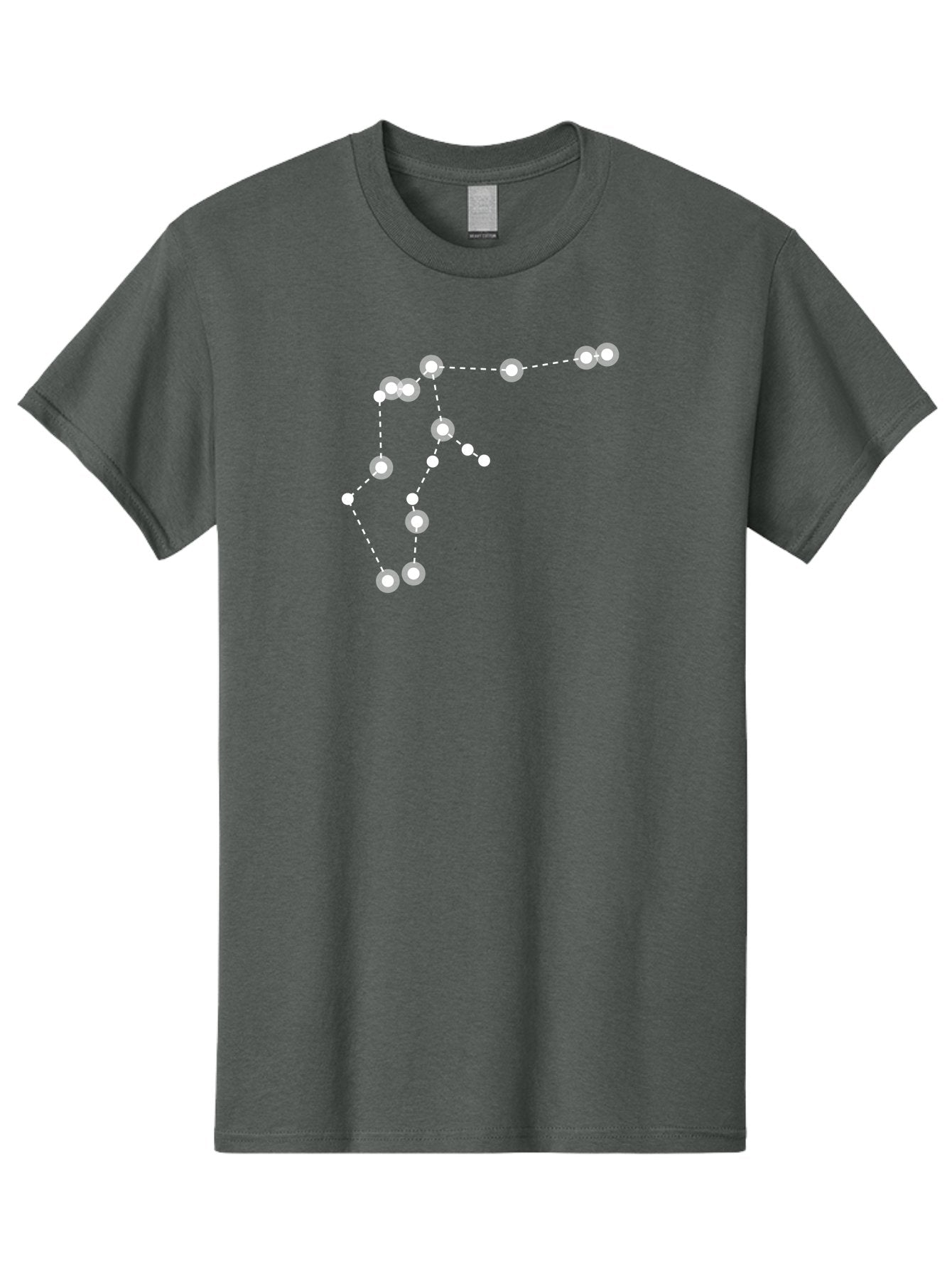 Constellation Men'S Graphic Tee, 100% Cotton, Comfortable Casual Summer Wear, Machine Washable, Stars Connected By Dotted Lines, Glowing White Dots, Celestial Navigation, Astronomy, Constellations, Starry Night Sky, Nighttime, Aac289 11
