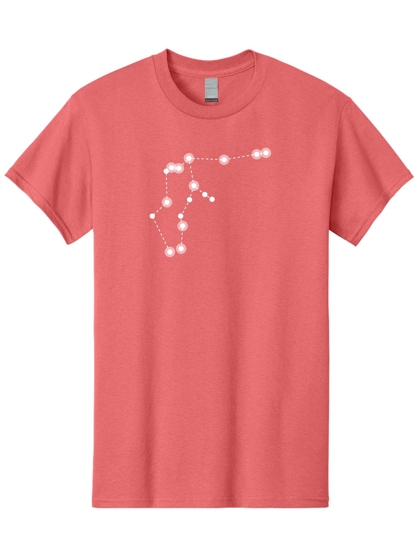 Constellation Men'S Graphic Tee, 100% Cotton, Comfortable Casual Summer Wear, Machine Washable, Stars Connected By Dotted Lines, Glowing White Dots, Celestial Navigation, Astronomy, Constellations, Starry Night Sky, Nighttime, Aac289 4