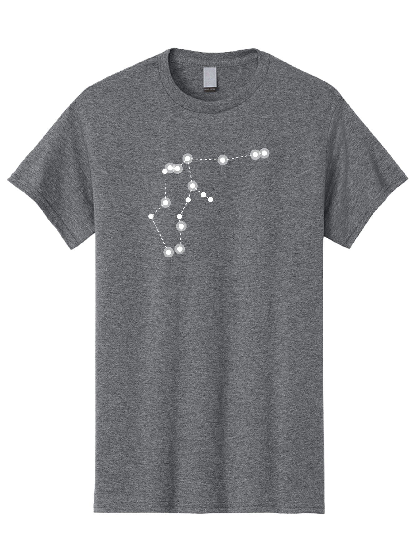 Constellation Men'S Graphic Tee, 100% Cotton, Comfortable Casual Summer Wear, Machine Washable, Stars Connected By Dotted Lines, Glowing White Dots, Celestial Navigation, Astronomy, Constellations, Starry Night Sky, Nighttime, Aac289 13