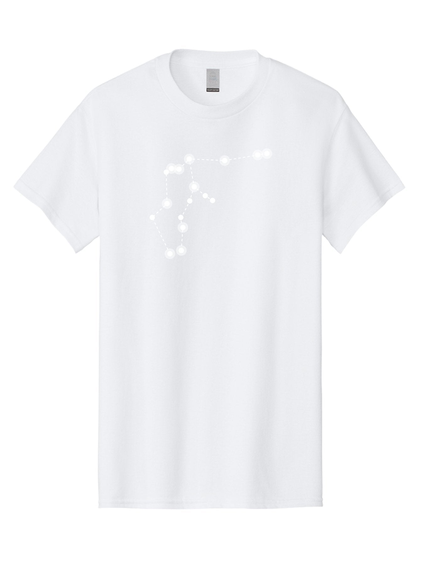 Constellation Men'S Graphic Tee, 100% Cotton, Comfortable Casual Summer Wear, Machine Washable, Stars Connected By Dotted Lines, Glowing White Dots, Celestial Navigation, Astronomy, Constellations, Starry Night Sky, Nighttime, Aac289 3