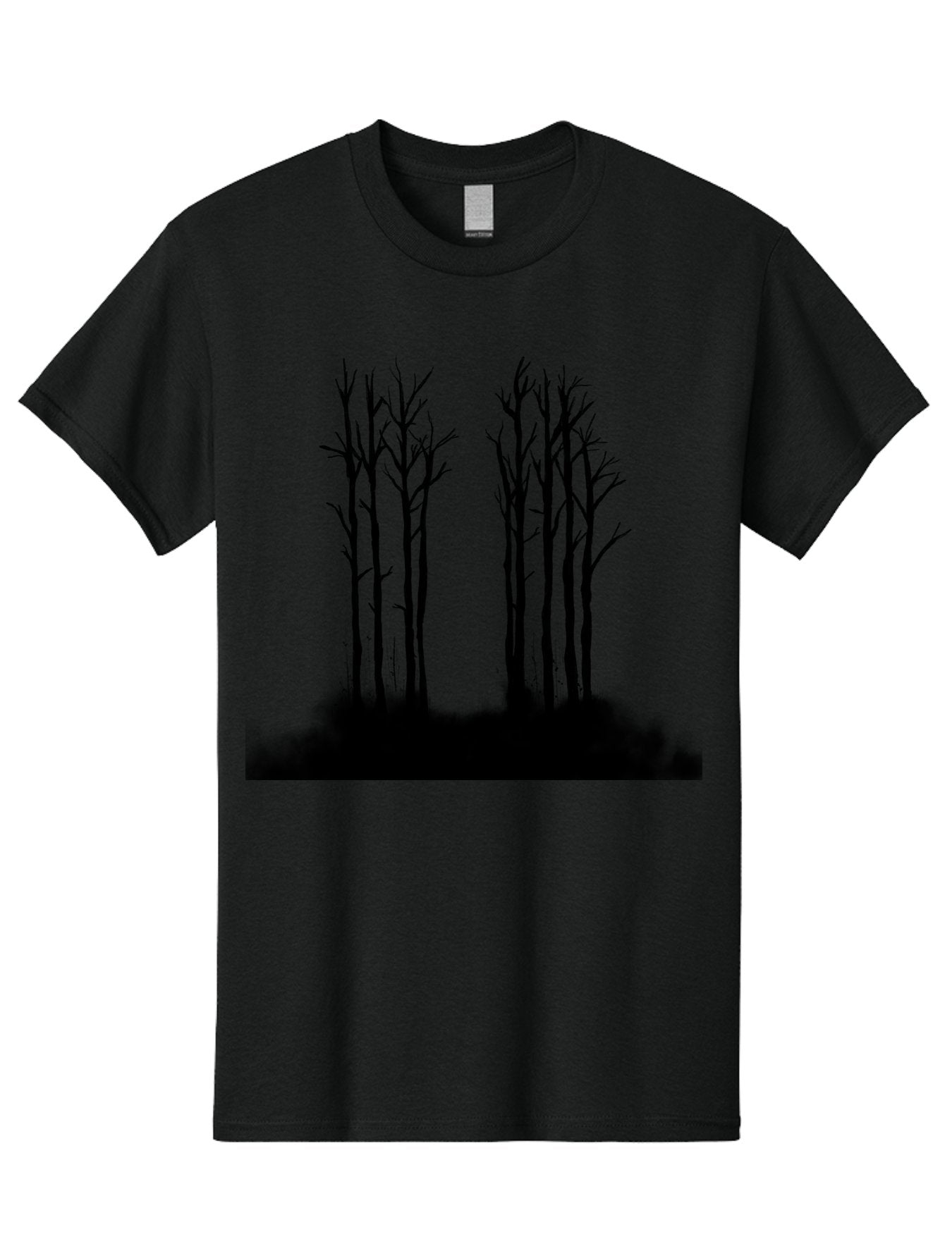 Bare-Trees-1 Men'S Graphic Tee, 100% Cotton, Comfortable Casual Summer Wear, Machine Washable, Bare Trees, Silhouette Art, Black Trees, Leafless Branches, Minimalist Design, Eerie Atmosphere, Dramatic Shadows Aac292 15