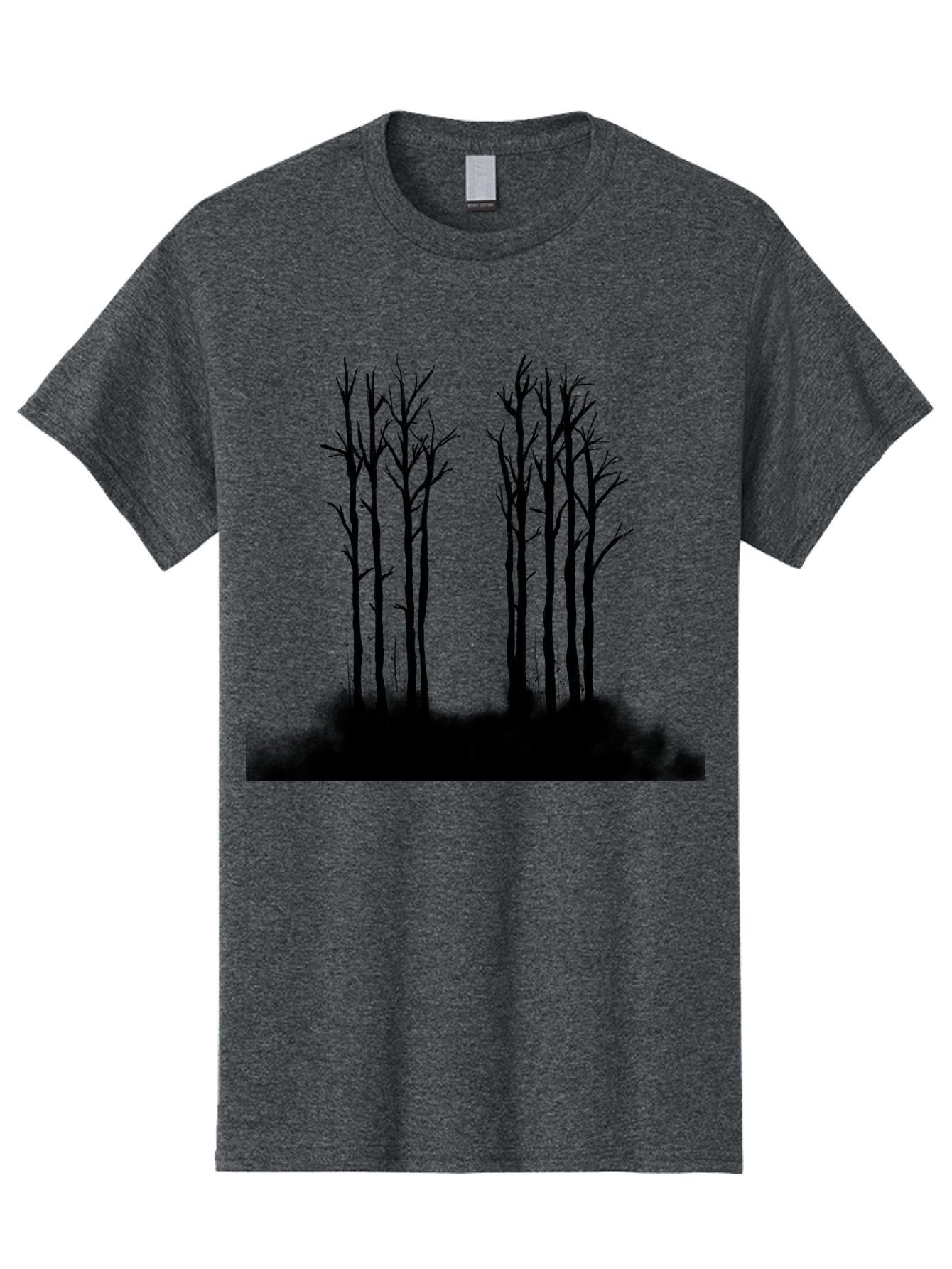 Bare-Trees-1 Men'S Graphic Tee, 100% Cotton, Comfortable Casual Summer Wear, Machine Washable, Bare Trees, Silhouette Art, Black Trees, Leafless Branches, Minimalist Design, Eerie Atmosphere, Dramatic Shadows Aac292 13