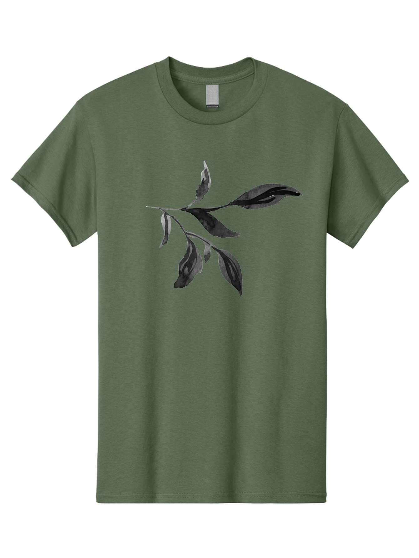 Black-Leaves Men'S Graphic Tee, 100% Cotton, Comfortable Casual Summer Wear, Machine Washable, Black Leaves, Foliage, Botanical Illustration, Leafy Branch, Dark Foliage, Minimalist Design, Simple Graphics, Nature-Inspired Art, Leaf Arrangement Aac294 13
