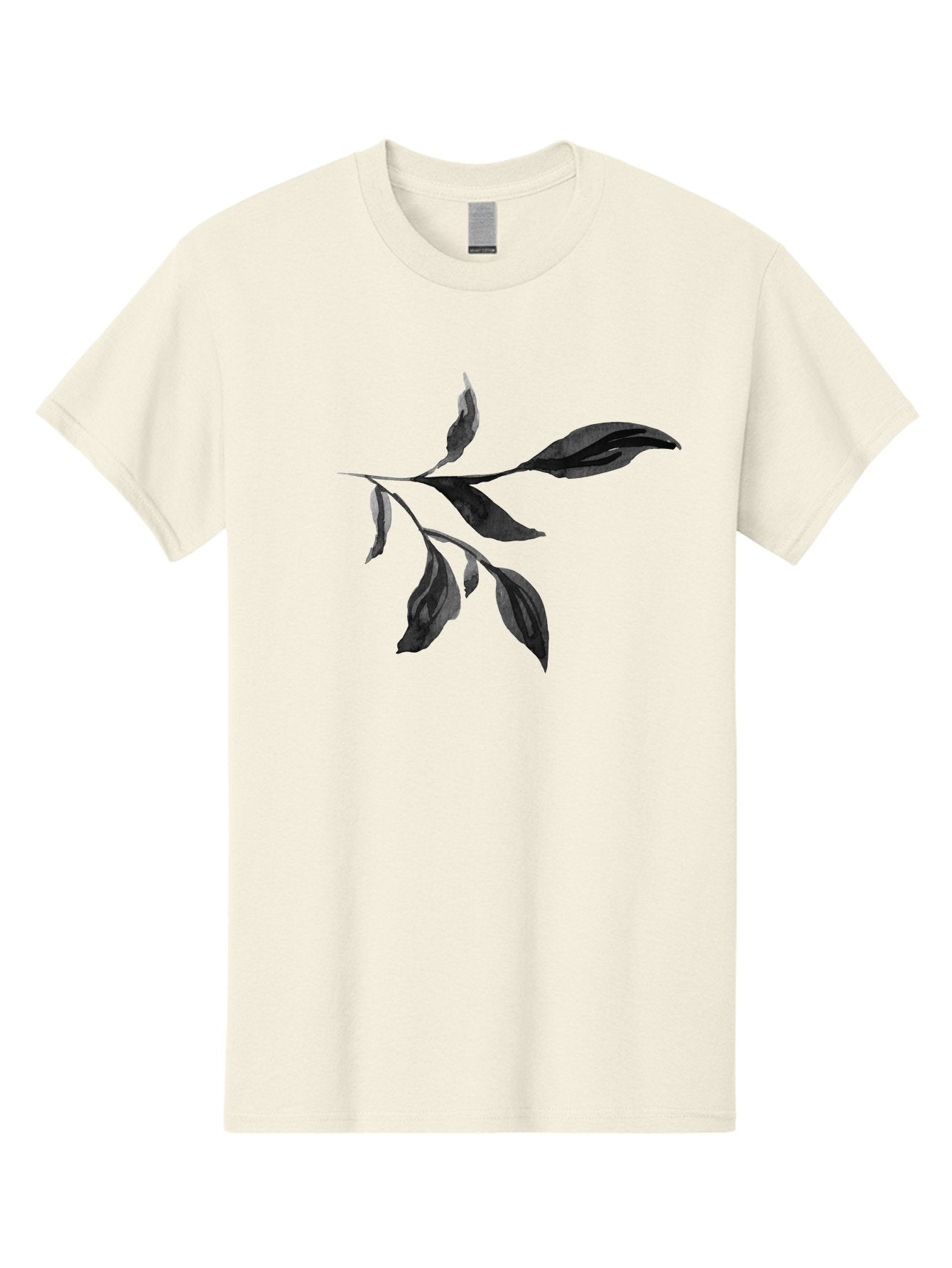 Black-Leaves Men'S Graphic Tee, 100% Cotton, Comfortable Casual Summer Wear, Machine Washable, Black Leaves, Foliage, Botanical Illustration, Leafy Branch, Dark Foliage, Minimalist Design, Simple Graphics, Nature-Inspired Art, Leaf Arrangement Aac294 9
