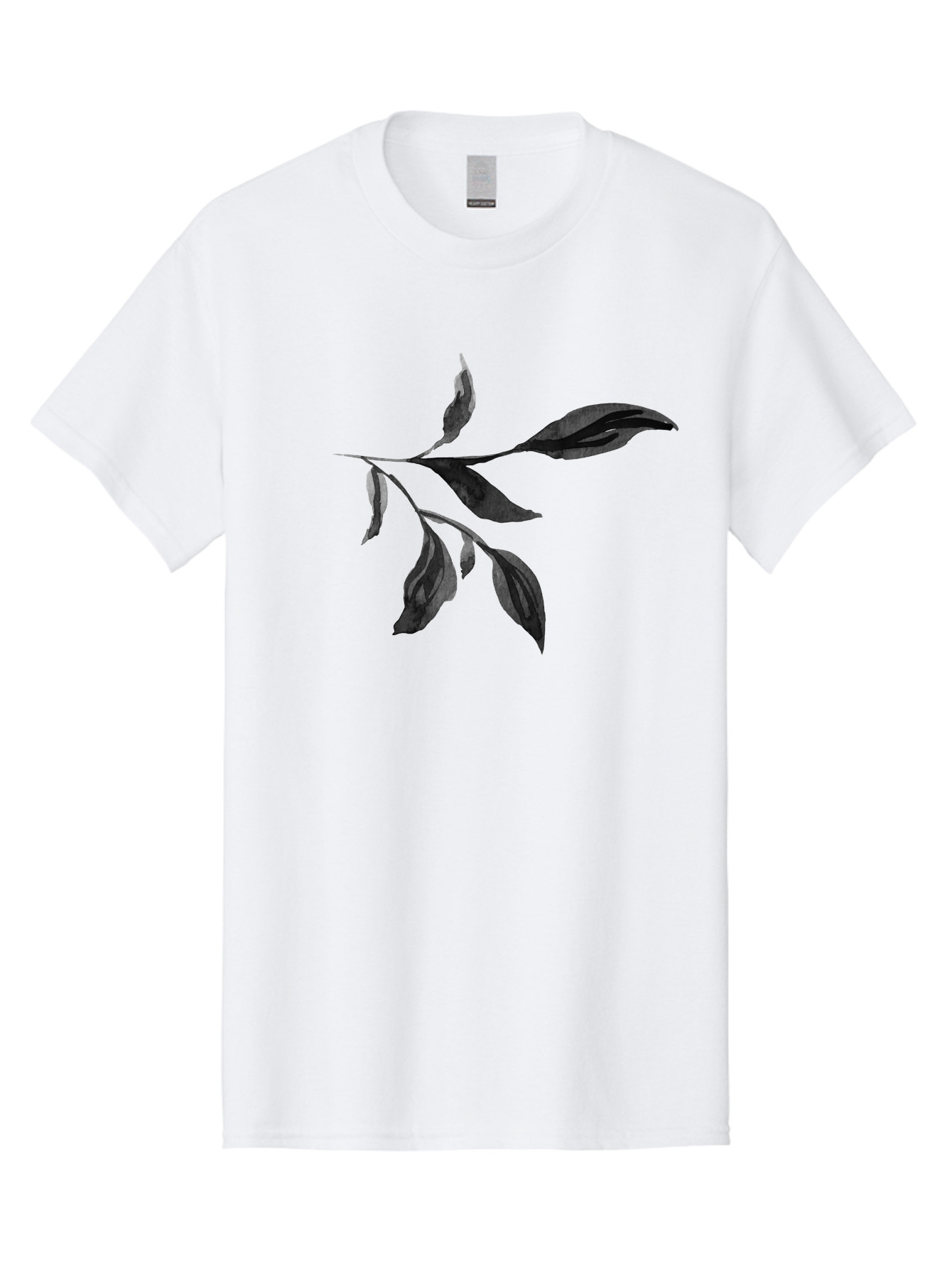 Black-Leaves Men'S Graphic Tee, 100% Cotton, Comfortable Casual Summer Wear, Machine Washable, Black Leaves, Foliage, Botanical Illustration, Leafy Branch, Dark Foliage, Minimalist Design, Simple Graphics, Nature-Inspired Art, Leaf Arrangement Aac294 21