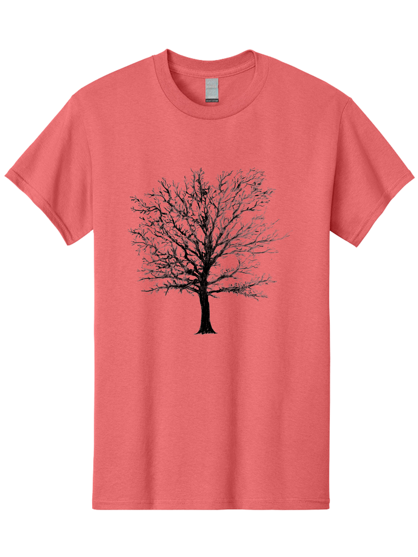 Black-Tree-Silhouette Men'S Graphic Tee, 100% Cotton, Comfortable Casual Summer Wear, Machine Washable, Bare Tree Silhouette, Winter Landscape, Barren Branches, Tree Without Leaves, Minimalist Design, Monochrome Tree, Natural Simplicity Aac295 27