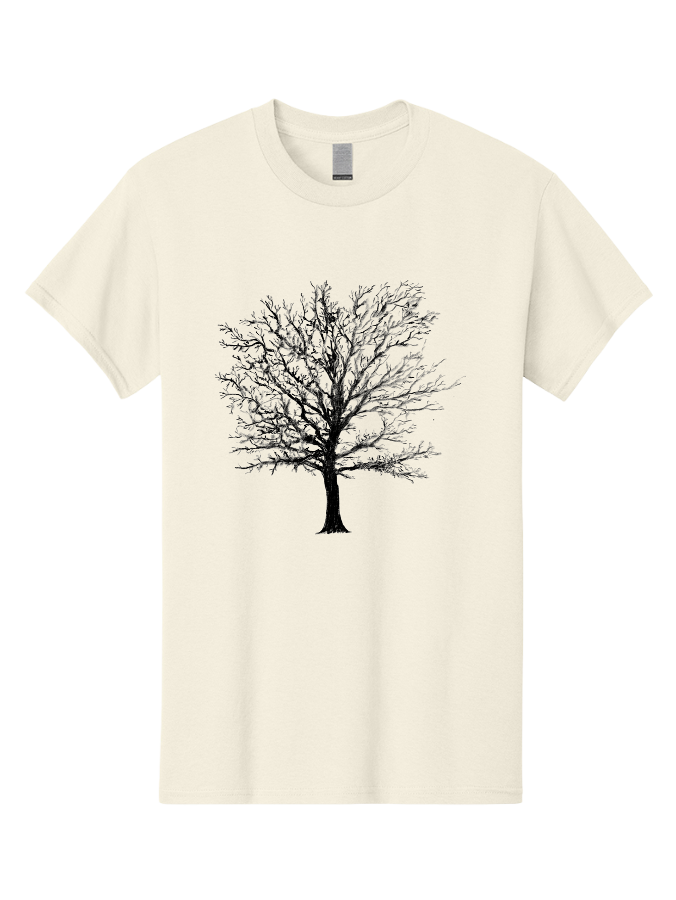 Black-Tree-Silhouette Men'S Graphic Tee, 100% Cotton, Comfortable Casual Summer Wear, Machine Washable, Bare Tree Silhouette, Winter Landscape, Barren Branches, Tree Without Leaves, Minimalist Design, Monochrome Tree, Natural Simplicity Aac295 11