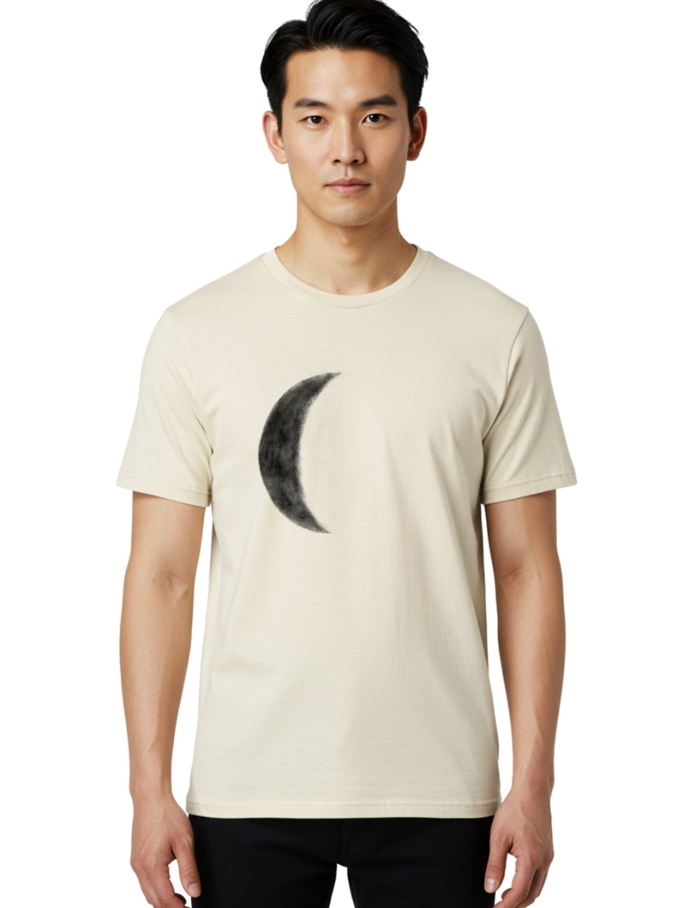 Crescent-Moon Men'S Graphic Tee, 100% Cotton, Comfortable Casual Summer Wear, Machine Washable, Crescent Moon, Lunar Phase, Moon Shape, Dark Moon, Night Sky, Celestial Body, Astronomy, Moonlight Aac298 26