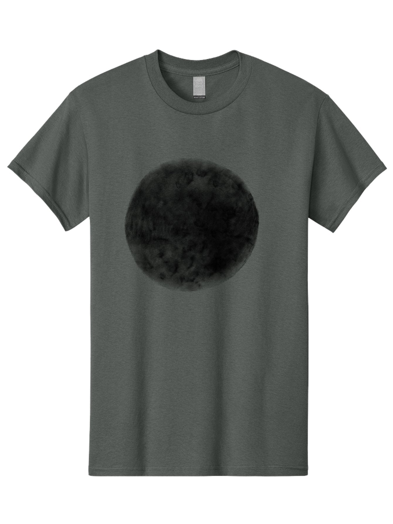 Dark-Green-Circle Men'S Graphic Tee, 100% Cotton, Comfortable Casual Summer Wear, Machine Washable, Dark Green Textured Circle, Mysterious Design, Abstract Pattern, Celestial Body, Textured Surface, Mysterious Atmosphere Aac301 3