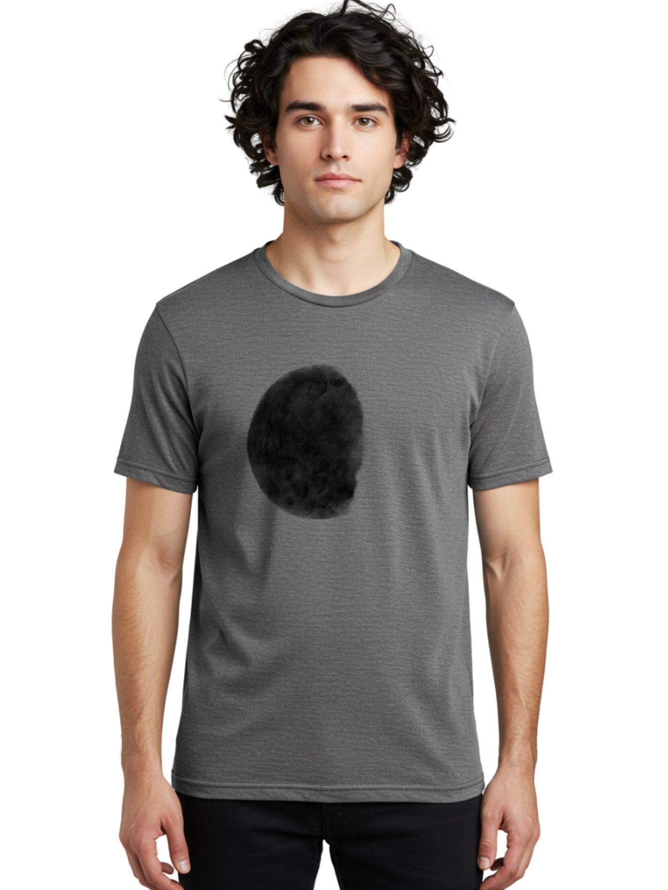 Dark-Orb Men'S Graphic Tee, 100% Cotton, Comfortable Casual Summer Wear, Machine Washable, Dark Green Sphere, Textured Surface, Mysterious Object, Abstract Design, Unique Visual Effect, 3D Rendering, Spherical Shape, Digital Art, Aac302 19