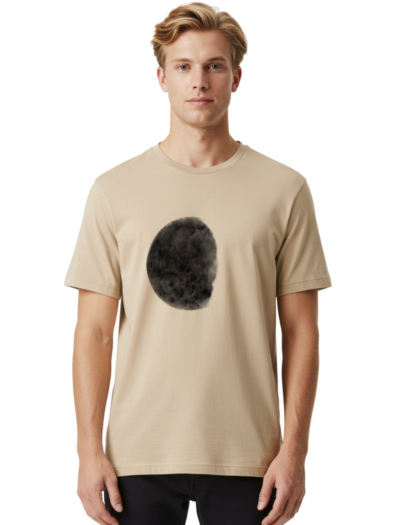 Dark-Orb Men'S Graphic Tee, 100% Cotton, Comfortable Casual Summer Wear, Machine Washable, Dark Green Sphere, Textured Surface, Mysterious Object, Abstract Design, Unique Visual Effect, 3D Rendering, Spherical Shape, Digital Art, Aac302 29