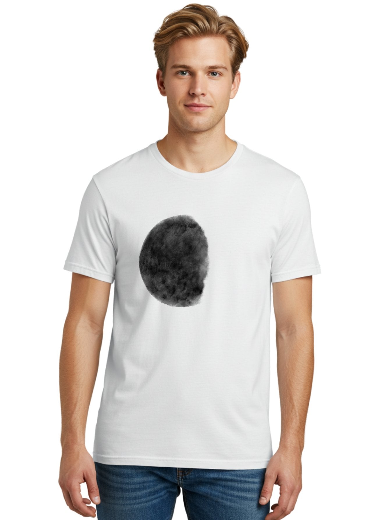 Dark-Orb Men'S Graphic Tee, 100% Cotton, Comfortable Casual Summer Wear, Machine Washable, Dark Green Sphere, Textured Surface, Mysterious Object, Abstract Design, Unique Visual Effect, 3D Rendering, Spherical Shape, Digital Art, Aac302 28