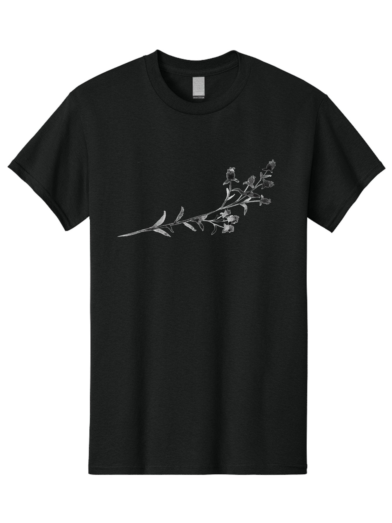 Delicate-Lavender-Sprig Men'S Graphic Tee, 100% Cotton, Comfortable Casual Summer Wear, Machine Washable, Delicate Flowers, Slender Stem, Botanical Illustration, Floral Design, Purple Blooms, Leafy Foliage, Artistic Rendering, Digital Art Aac303 6