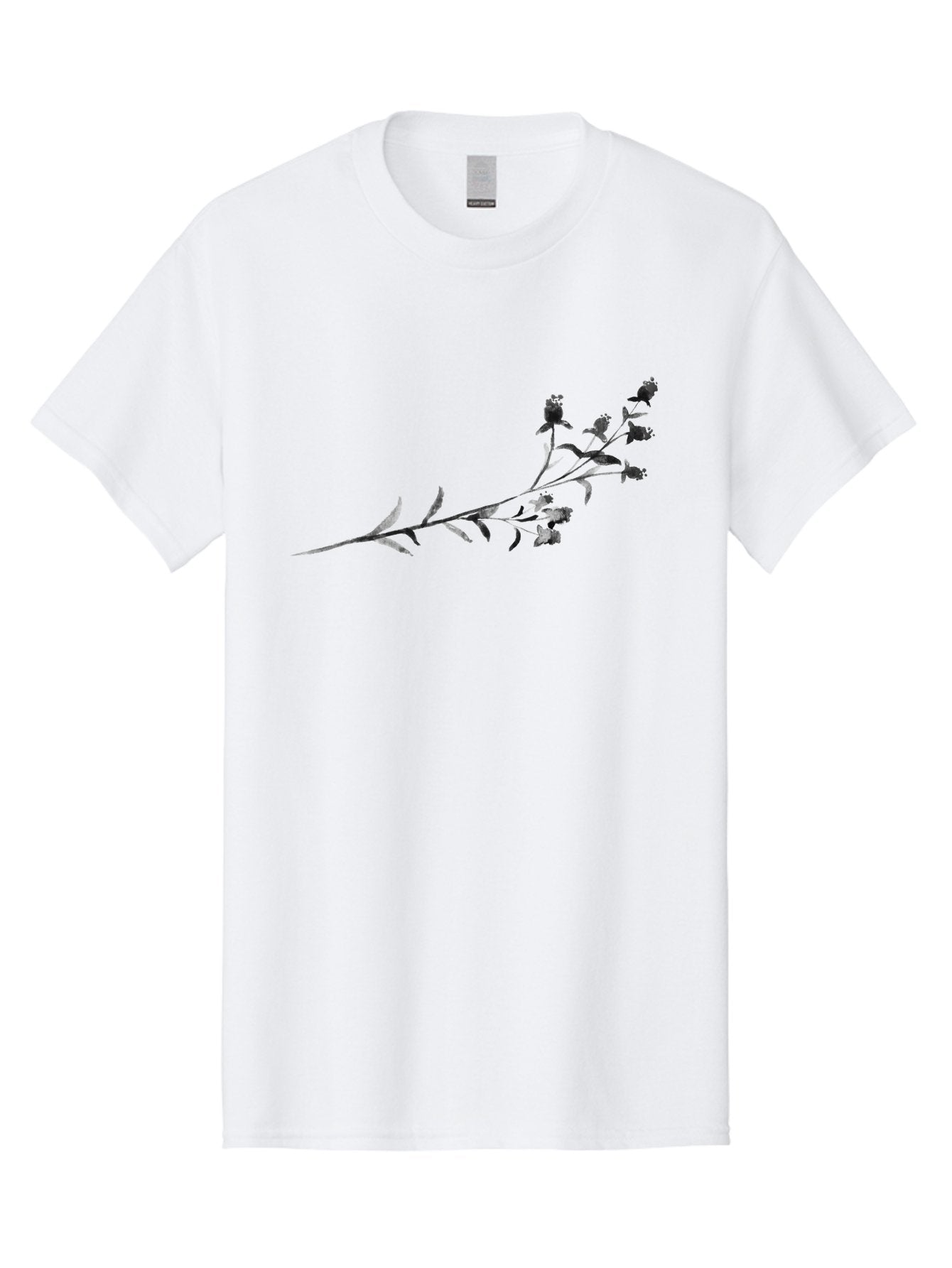 Delicate-Lavender-Sprig Men'S Graphic Tee, 100% Cotton, Comfortable Casual Summer Wear, Machine Washable, Delicate Flowers, Slender Stem, Botanical Illustration, Floral Design, Purple Blooms, Leafy Foliage, Artistic Rendering, Digital Art Aac303 15