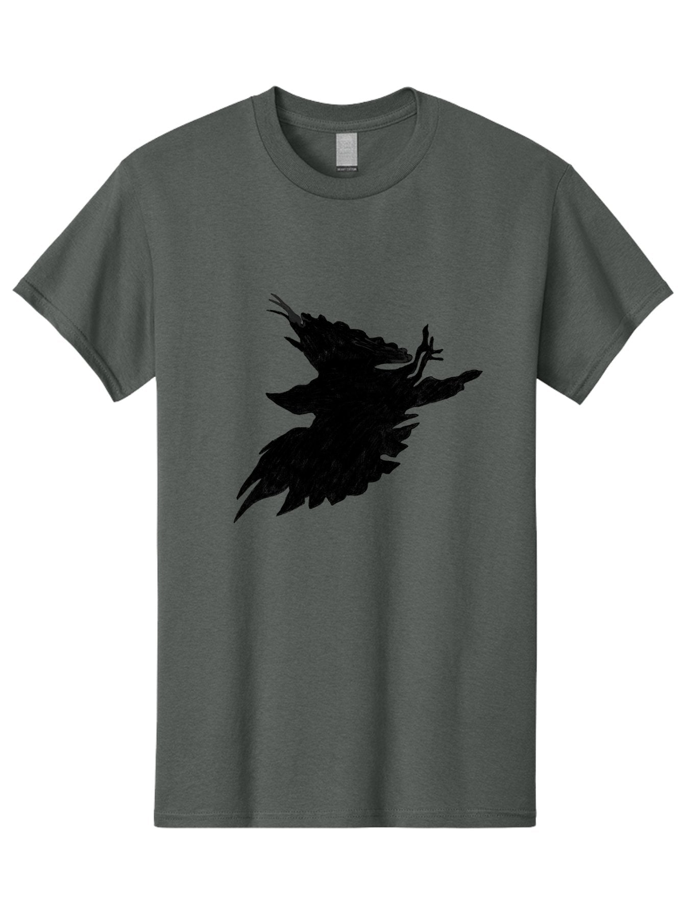 Flying-Bird-1 Men'S Graphic Tee, 100% Cotton, Comfortable Casual Summer Wear, Machine Washable, Black Bird In Flight, Silhouette, Abstract Art, Bird In Mid-Air, Wings Spread, Mysterious Creature, Dynamic Pose, Flying Bird, Dark Shape, Aac314 4