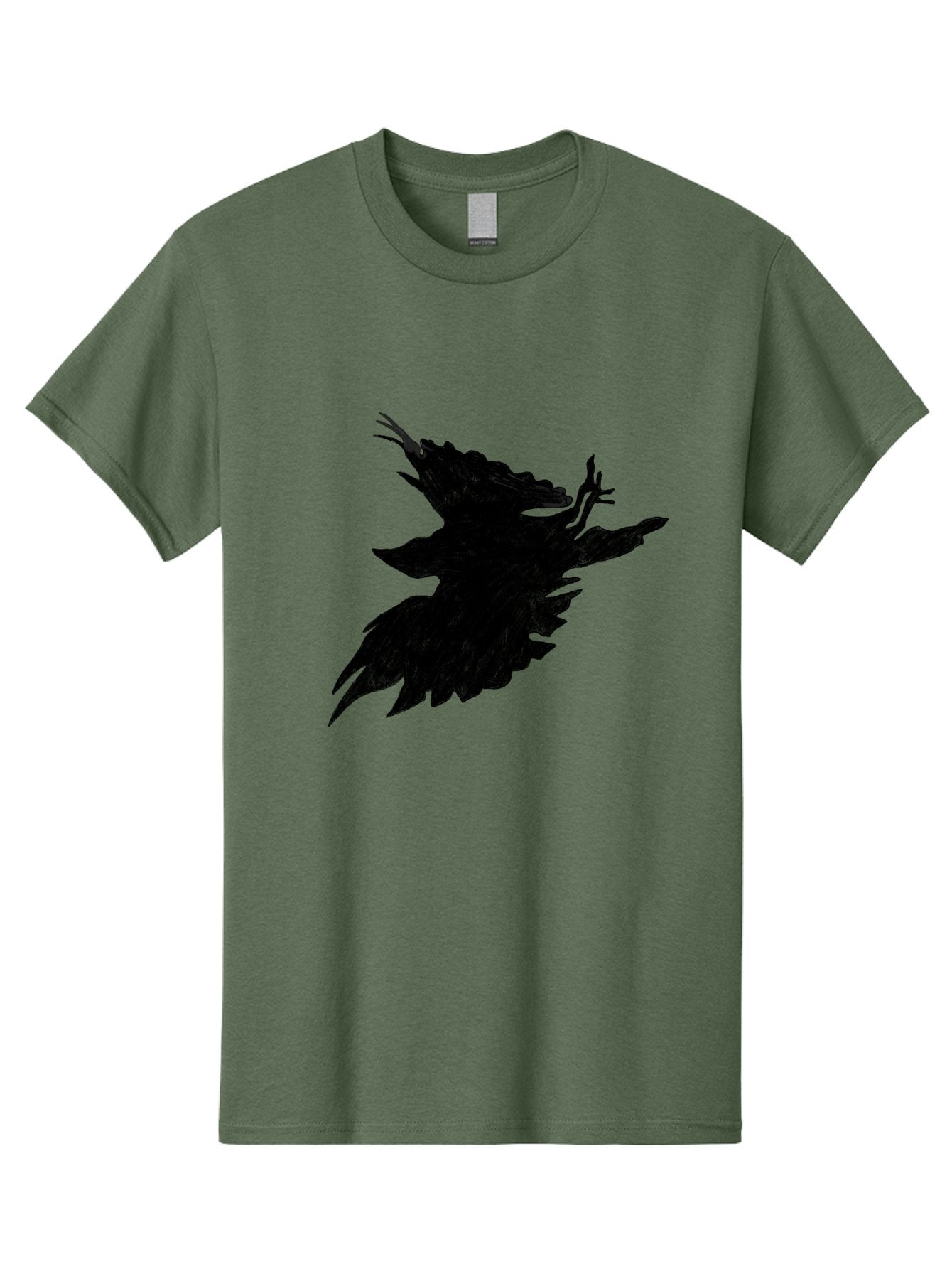 Flying-Bird-1 Men'S Graphic Tee, 100% Cotton, Comfortable Casual Summer Wear, Machine Washable, Black Bird In Flight, Silhouette, Abstract Art, Bird In Mid-Air, Wings Spread, Mysterious Creature, Dynamic Pose, Flying Bird, Dark Shape, Aac314
