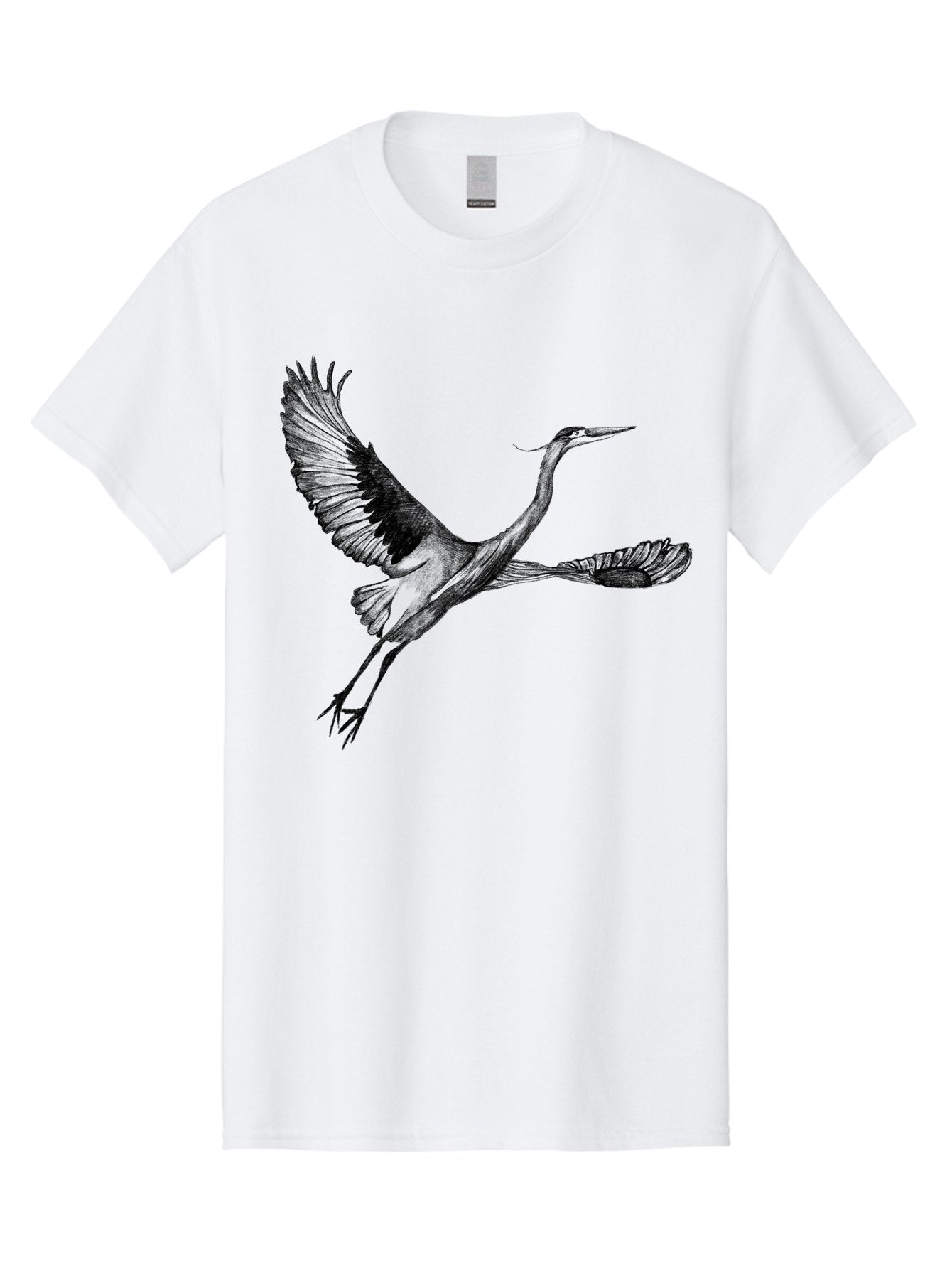 Flying-Crane Men'S Graphic Tee, 100% Cotton, Comfortable Casual Summer Wear, Machine Washable, Crane, Bird, Flying, Wildlife, Free Bird, Natural Elegance, Majestic Wings, Flying Crane, Dynamic Pose, Serene Atmosphere, Wild Bird Aac316 5