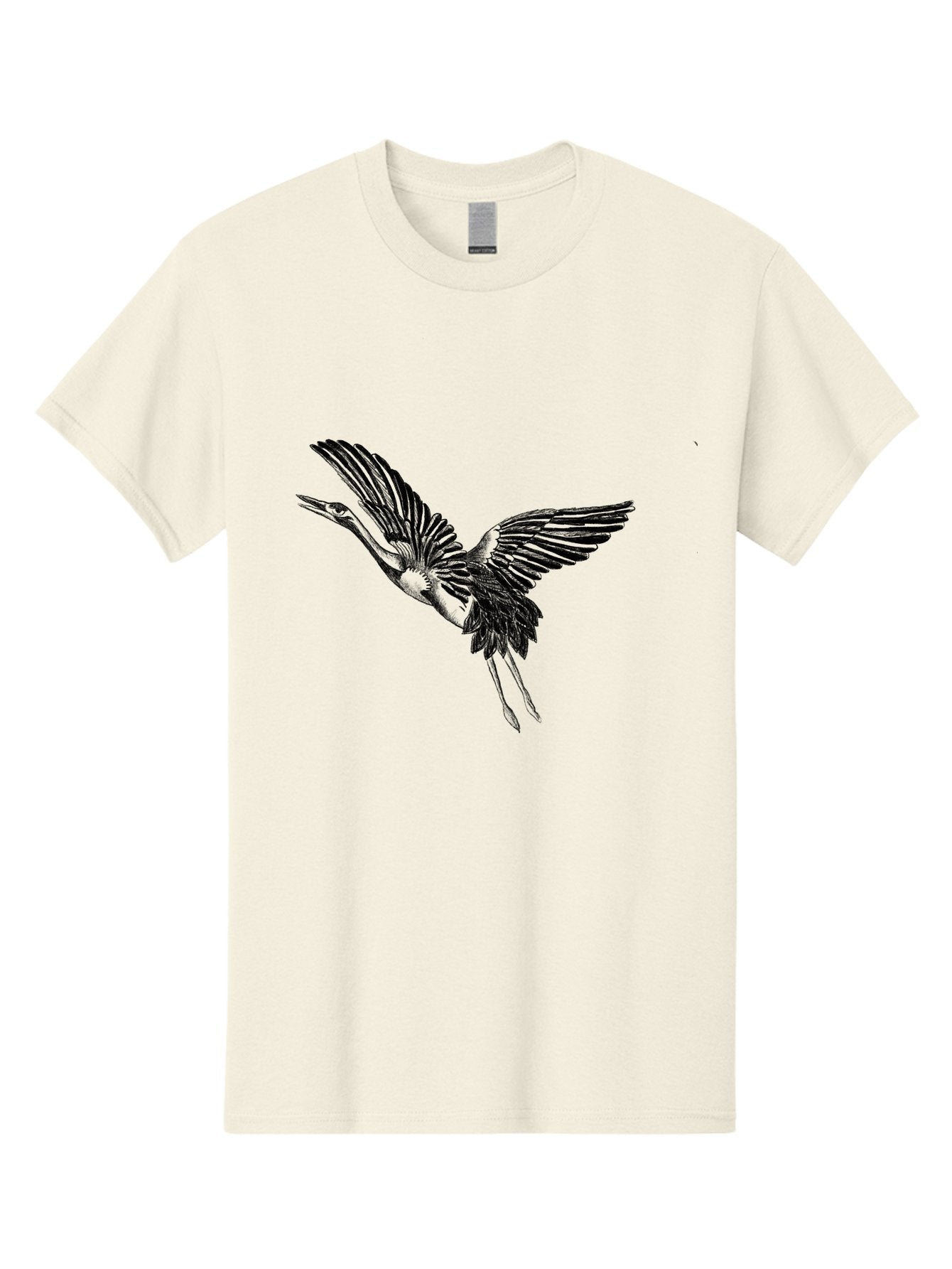 Flying-Heron Men'S Graphic Tee, 100% Cotton, Comfortable Casual Summer Wear, Machine Washable, Heron In Flight, Bird Silhouette, Wingspan, Flying Bird, Nature Illustration, Wildlife Art, Monochrome Graphics, Heron Illustration, Bird In Flight Aac317 15