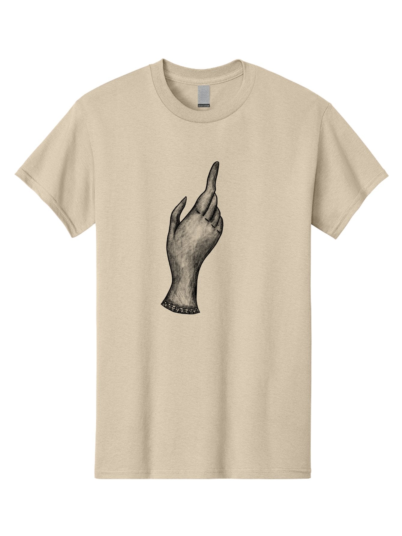 Hand-Gesture Men'S Graphic Tee, 100% Cotton, Comfortable Casual Summer Wear, Machine Washable, Hand Gesture, Index Finger Pointing, Hand With Bracelet, Stylish Hand, Artistic Hand Drawing, Gesture Of Emphasis, Creative Gesture Aac321 3