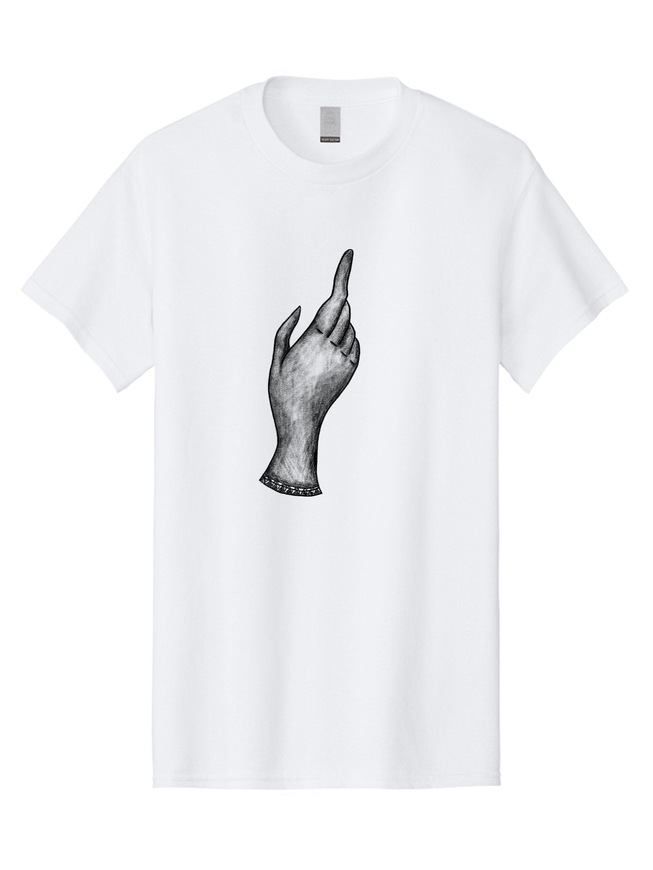 Hand-Gesture Men'S Graphic Tee, 100% Cotton, Comfortable Casual Summer Wear, Machine Washable, Hand Gesture, Index Finger Pointing, Hand With Bracelet, Stylish Hand, Artistic Hand Drawing, Gesture Of Emphasis, Creative Gesture Aac321 13