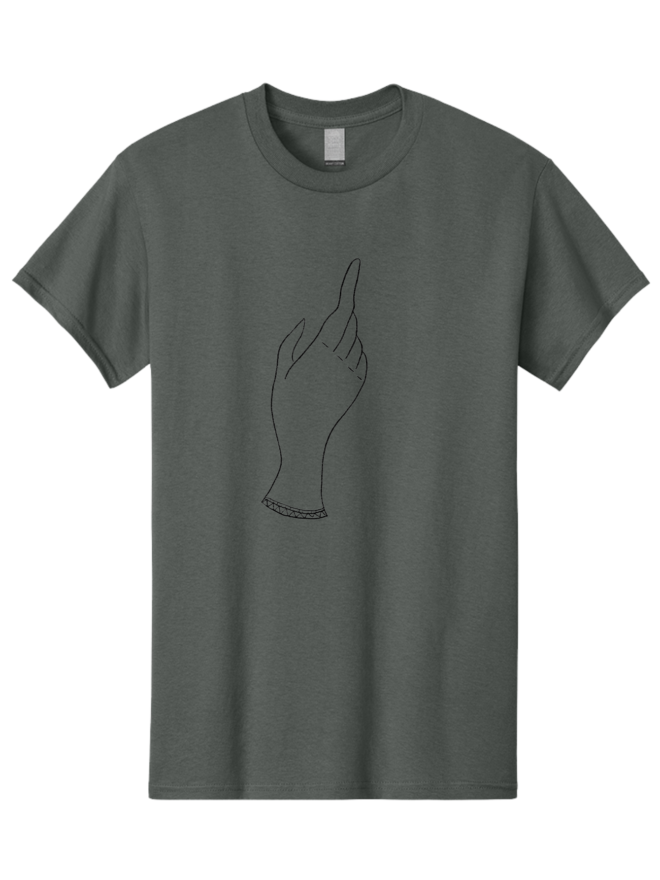 Hand-With-Index-Finger-Raised Men'S Graphic Tee, 100% Cotton, Comfortable Casual Summer Wear, Machine Washable, Hand Gesture, Pointing Finger, Minimalist Design, Simple Illustration, Gesture Art, Symbolic Hand, Modern Graphics, Aac322 27