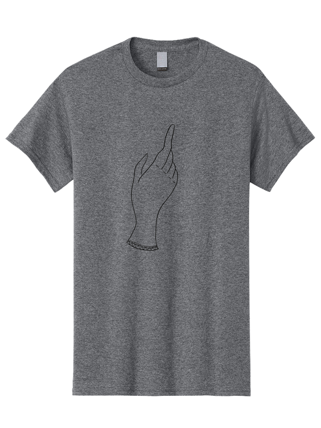 Hand-With-Index-Finger-Raised Men'S Graphic Tee, 100% Cotton, Comfortable Casual Summer Wear, Machine Washable, Hand Gesture, Pointing Finger, Minimalist Design, Simple Illustration, Gesture Art, Symbolic Hand, Modern Graphics, Aac322 11