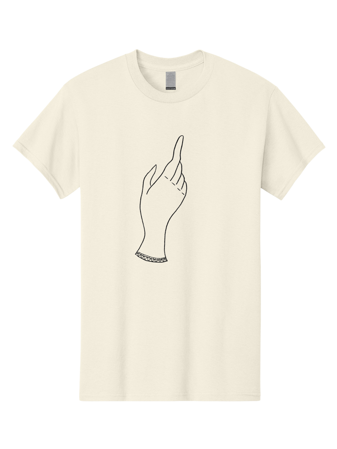 Hand-With-Index-Finger-Raised Men'S Graphic Tee, 100% Cotton, Comfortable Casual Summer Wear, Machine Washable, Hand Gesture, Pointing Finger, Minimalist Design, Simple Illustration, Gesture Art, Symbolic Hand, Modern Graphics, Aac322 23