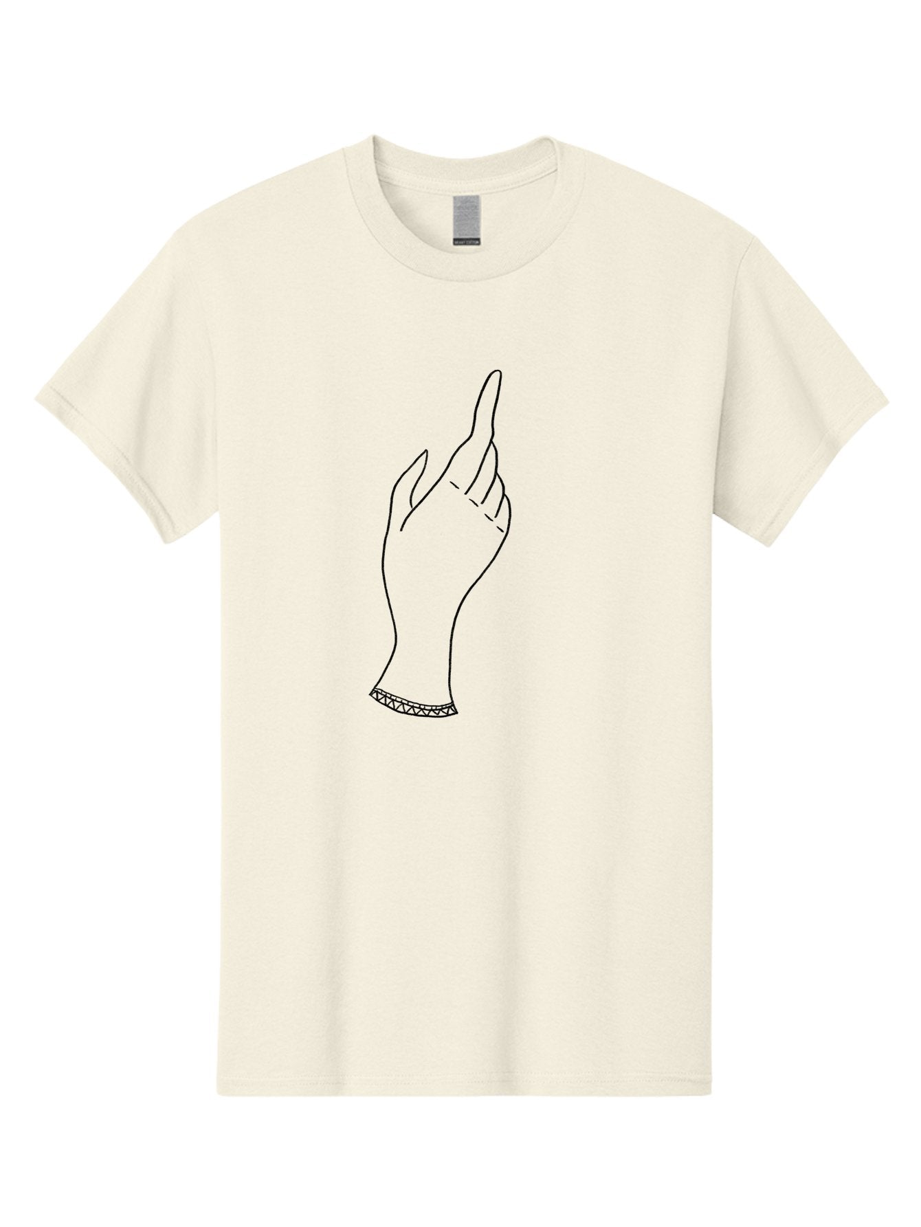 Hand-With-Index-Finger-Raised Men'S Graphic Tee, 100% Cotton, Comfortable Casual Summer Wear, Machine Washable, Hand Gesture, Pointing Finger, Minimalist Design, Simple Illustration, Gesture Art, Symbolic Hand, Modern Graphics, Aac322 4
