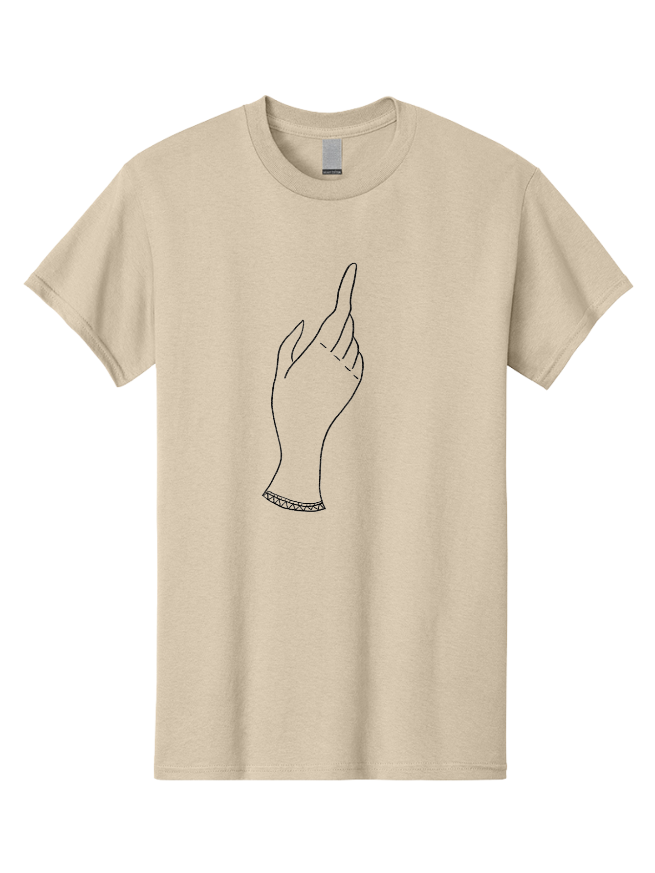 Hand-With-Index-Finger-Raised Men'S Graphic Tee, 100% Cotton, Comfortable Casual Summer Wear, Machine Washable, Hand Gesture, Pointing Finger, Minimalist Design, Simple Illustration, Gesture Art, Symbolic Hand, Modern Graphics, Aac322 3