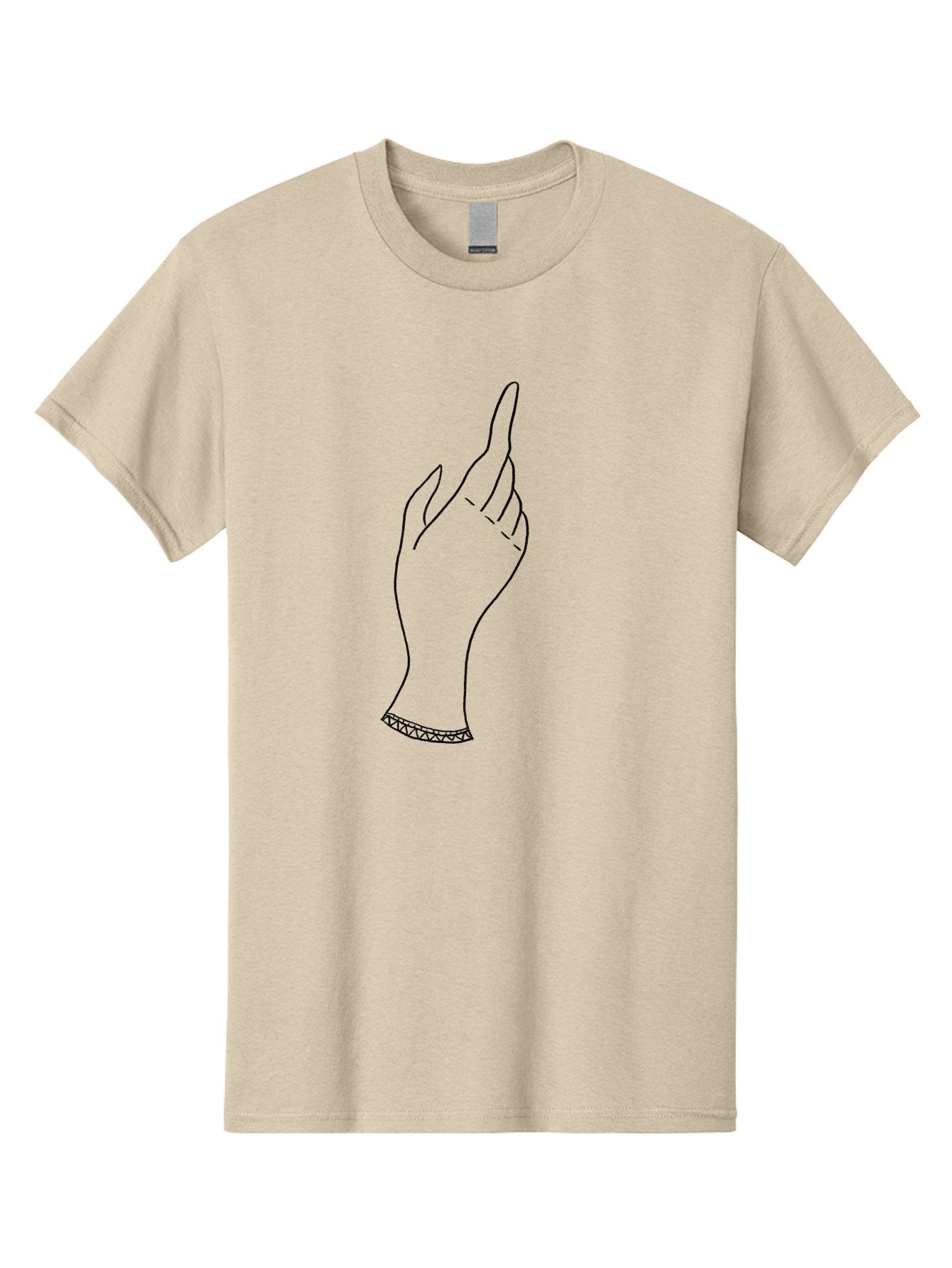 Hand-With-Index-Finger-Raised Men'S Graphic Tee, 100% Cotton, Comfortable Casual Summer Wear, Machine Washable, Hand Gesture, Pointing Finger, Minimalist Design, Simple Illustration, Gesture Art, Symbolic Hand, Modern Graphics, Aac322 14