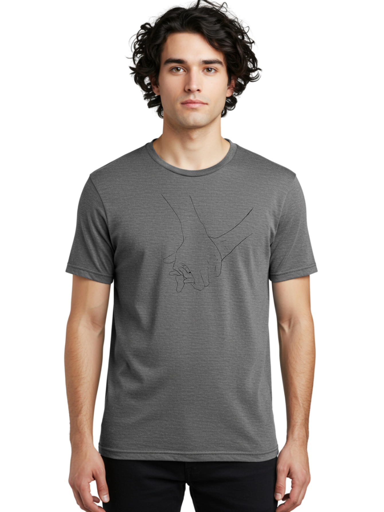 Hands-Holding-1 Men'S Graphic Tee, 100% Cotton, Comfortable Casual Summer Wear, Machine Washable, Hands Holding Each Other, Tender Touch, Love And Care, Friendship, Support, Unity Aac324 12