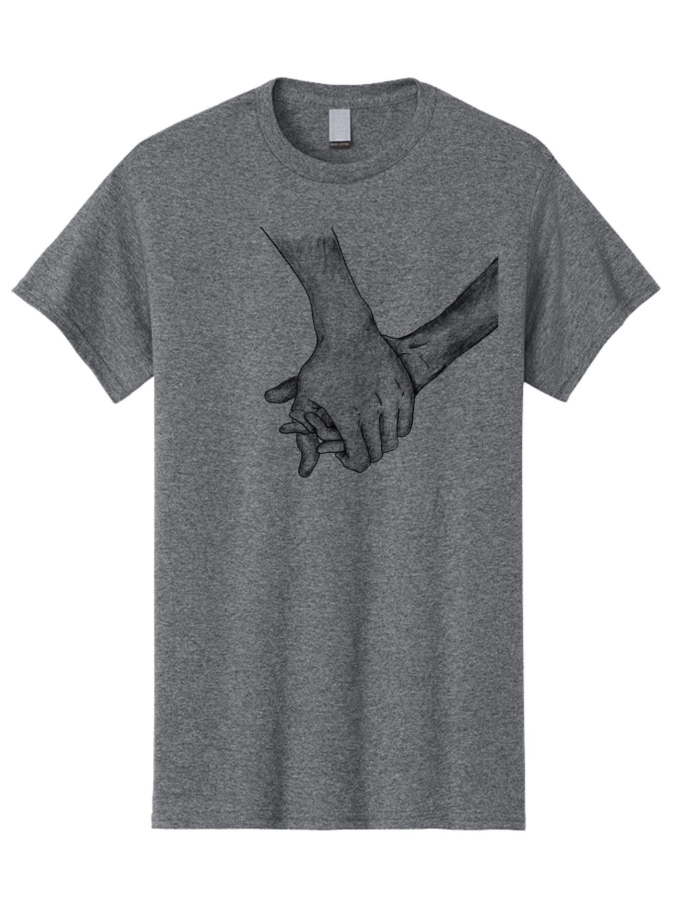 Hands-Holding Men'S Graphic Tee, 100% Cotton, Comfortable Casual Summer Wear, Machine Washable, Hands Holding, Help And Support, Holding Hands, Love And Care, Unity, Togetherness, Connection, Friendship Aac325 7