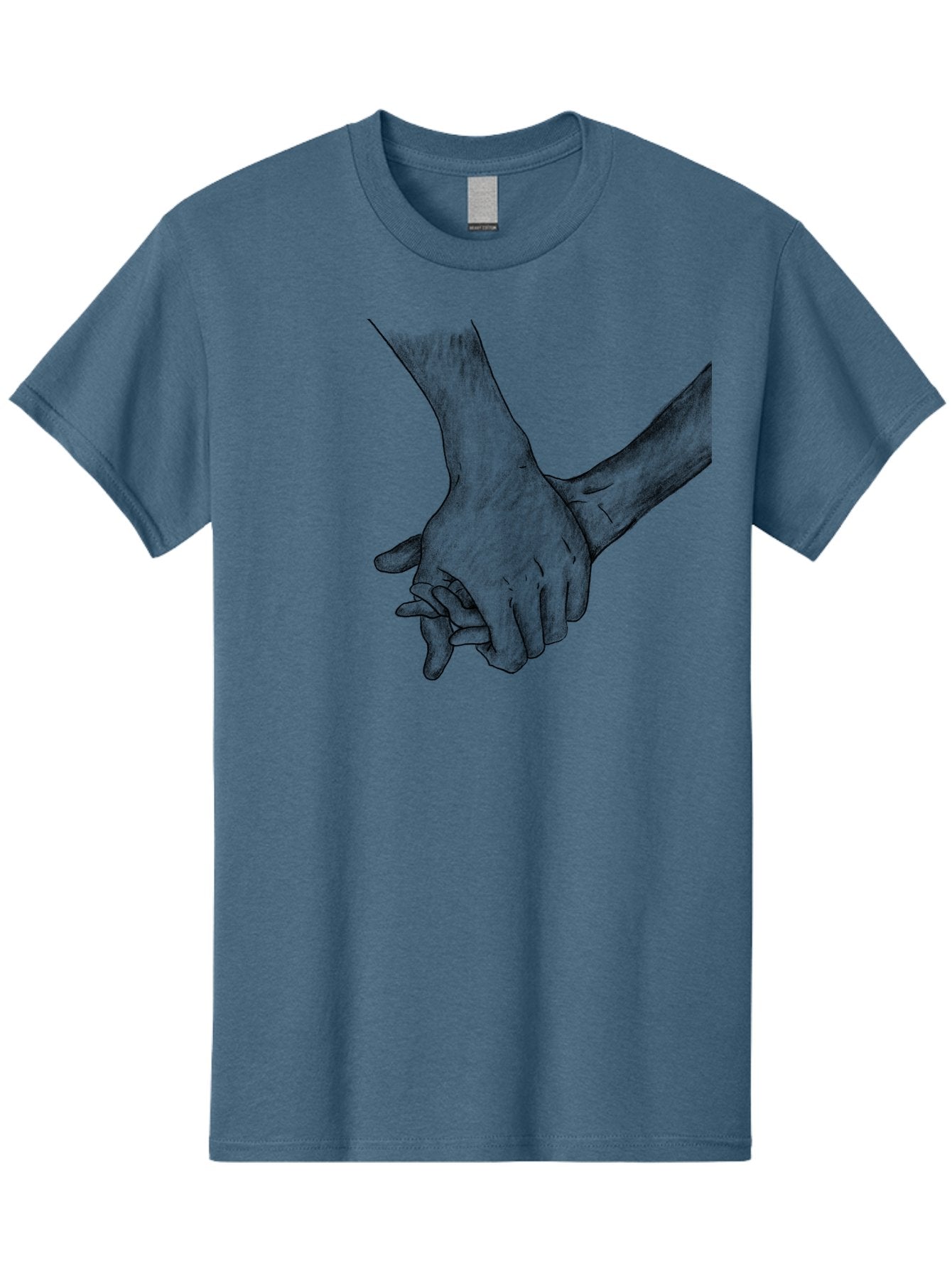 Hands-Holding Men'S Graphic Tee, 100% Cotton, Comfortable Casual Summer Wear, Machine Washable, Hands Holding, Help And Support, Holding Hands, Love And Care, Unity, Togetherness, Connection, Friendship Aac325 14