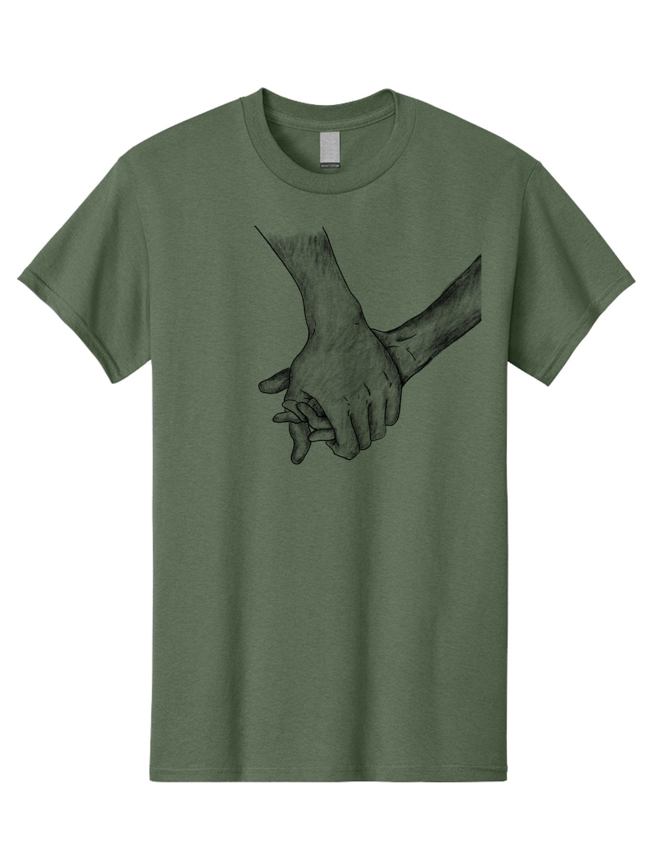 Hands-Holding Men'S Graphic Tee, 100% Cotton, Comfortable Casual Summer Wear, Machine Washable, Hands Holding, Help And Support, Holding Hands, Love And Care, Unity, Togetherness, Connection, Friendship Aac325 8