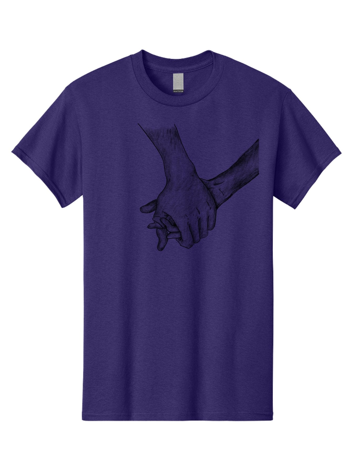 Hands-Holding Men'S Graphic Tee, 100% Cotton, Comfortable Casual Summer Wear, Machine Washable, Hands Holding, Help And Support, Holding Hands, Love And Care, Unity, Togetherness, Connection, Friendship Aac325