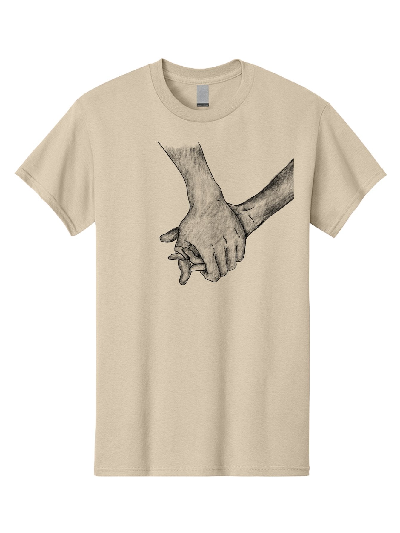 Hands-Holding Men'S Graphic Tee, 100% Cotton, Comfortable Casual Summer Wear, Machine Washable, Hands Holding, Help And Support, Holding Hands, Love And Care, Unity, Togetherness, Connection, Friendship Aac325 3