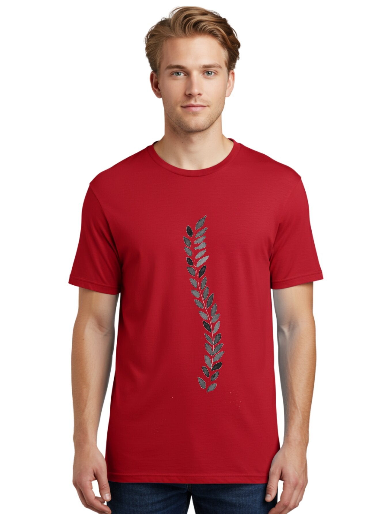 Indigo-Leaves Men'S Graphic Tee, 100% Cotton, Comfortable Casual Summer Wear, Machine Washable, Purple Leaves, Floral Design, Leaf Pattern, Artistic Foliage, Elegant Graphics, Nature-Inspired Art, Purple And Black Leaves Aac327 22