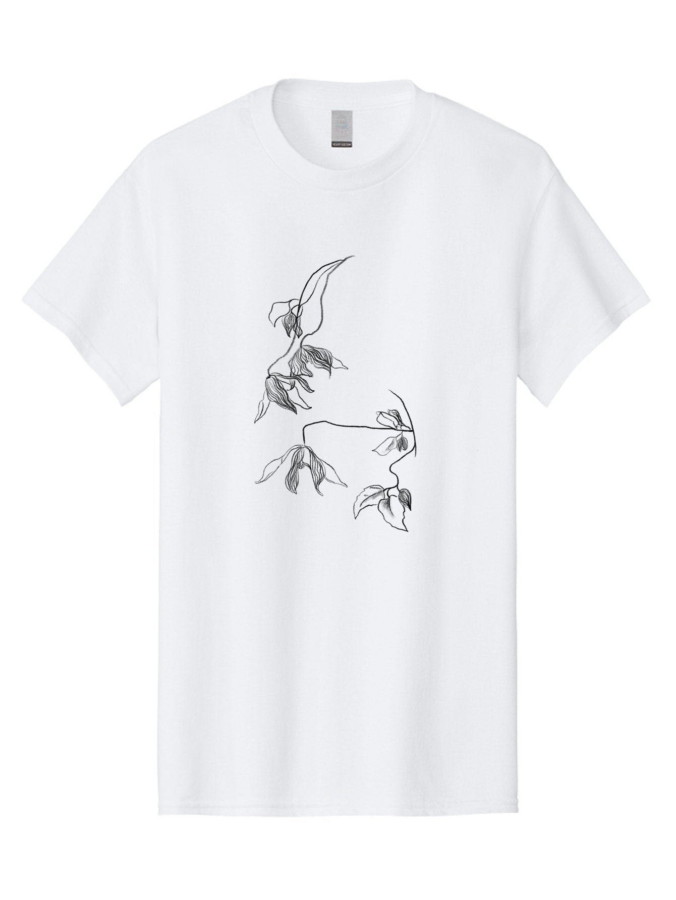 Leaves-1 Men'S Graphic Tee, 100% Cotton, Comfortable Casual Summer Wear, Machine Washable, Sketchy Vines, Delicate Leaves, Minimalist Art, Flowing Stems, Simple Lines, Botanical Illustration, Natural Elegance Aac331 9