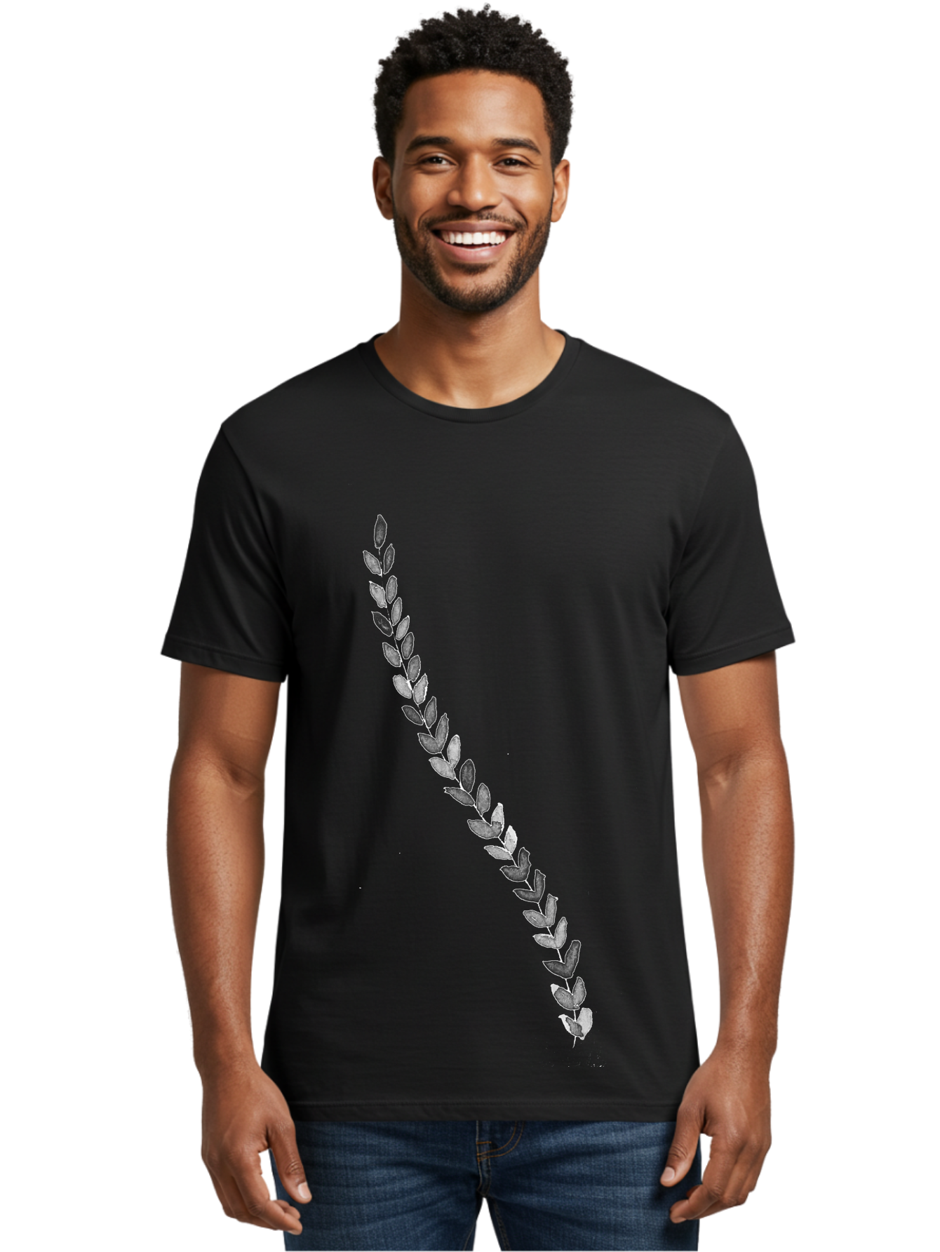 Leaves Men'S Graphic Tee, 100% Cotton, Comfortable Casual Summer Wear, Machine Washable, Laurel Wreath, Leafy Garland, Purple Leaves, Digital Illustration, Graphic Design, Symbol Of Honor, Award Decoration, Vintage Style Aac332 14