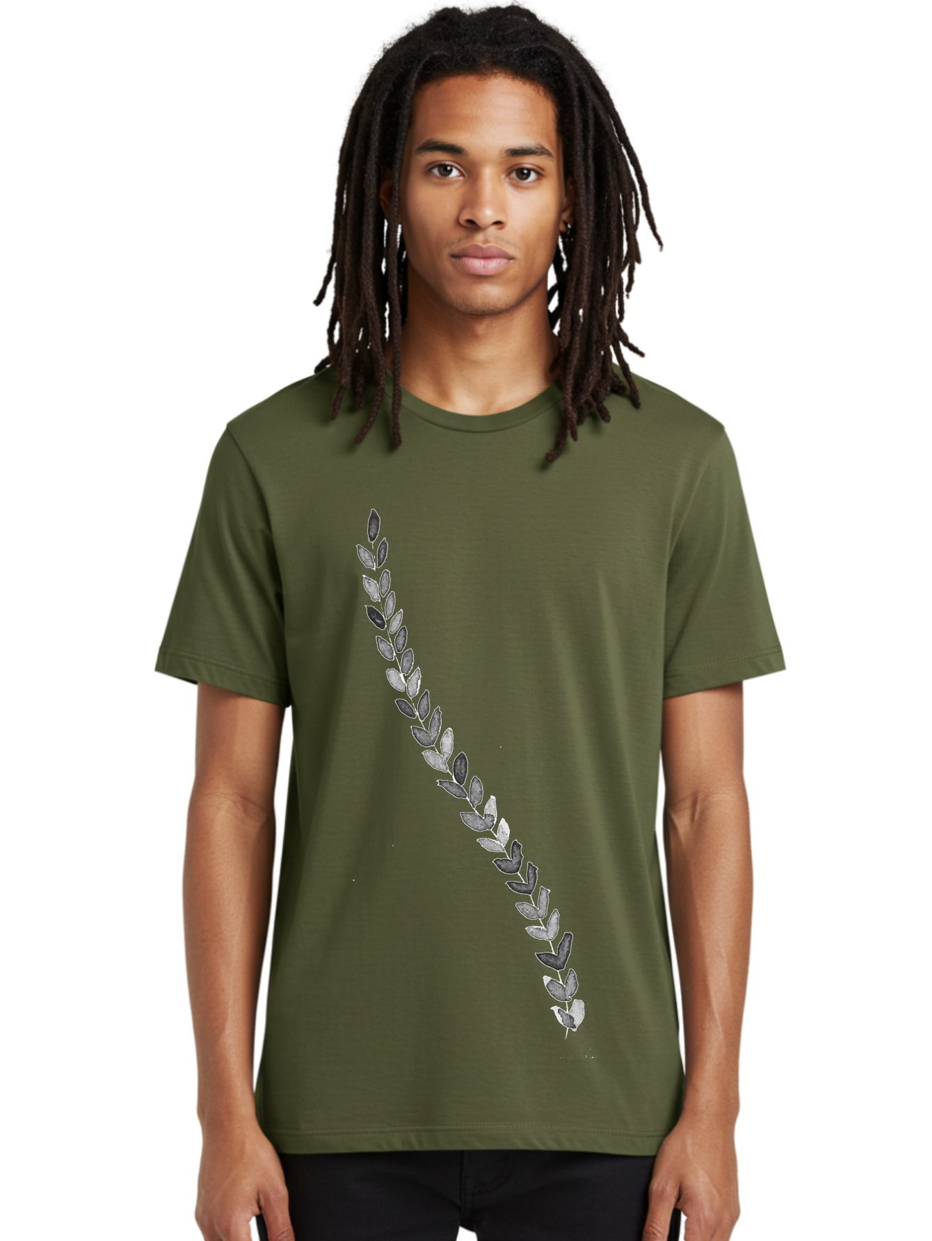 Leaves Men'S Graphic Tee, 100% Cotton, Comfortable Casual Summer Wear, Machine Washable, Laurel Wreath, Leafy Garland, Purple Leaves, Digital Illustration, Graphic Design, Symbol Of Honor, Award Decoration, Vintage Style Aac332 26
