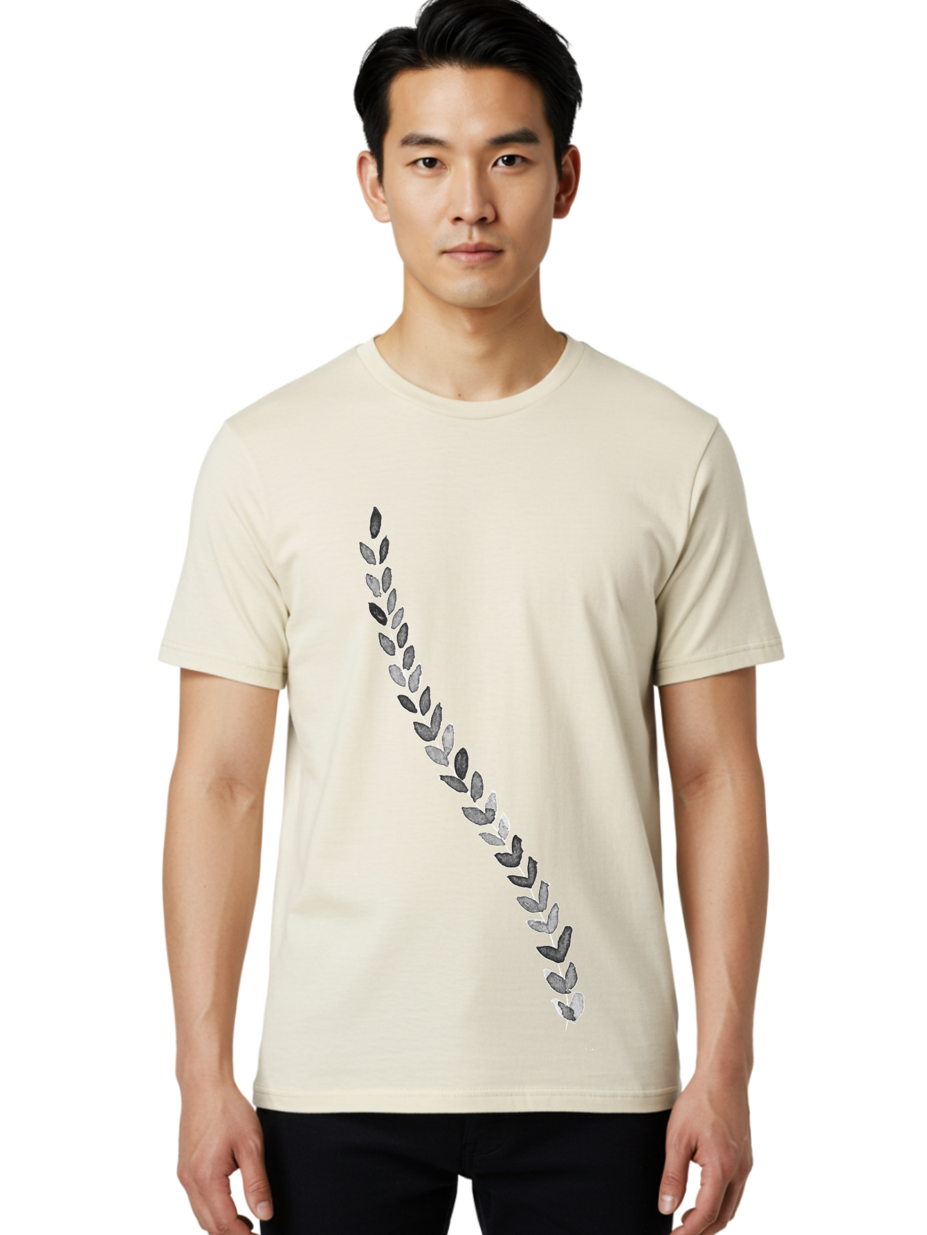 Leaves Men'S Graphic Tee, 100% Cotton, Comfortable Casual Summer Wear, Machine Washable, Laurel Wreath, Leafy Garland, Purple Leaves, Digital Illustration, Graphic Design, Symbol Of Honor, Award Decoration, Vintage Style Aac332 8