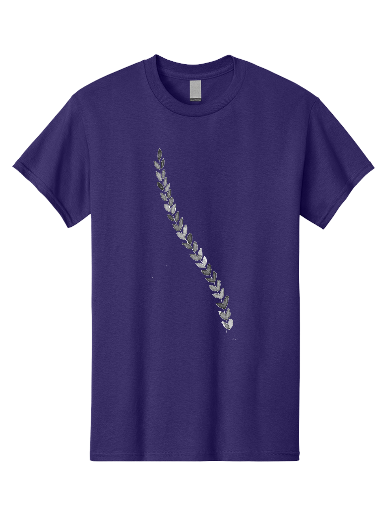 Leaves Men'S Graphic Tee, 100% Cotton, Comfortable Casual Summer Wear, Machine Washable, Laurel Wreath, Leafy Garland, Purple Leaves, Digital Illustration, Graphic Design, Symbol Of Honor, Award Decoration, Vintage Style Aac332 21